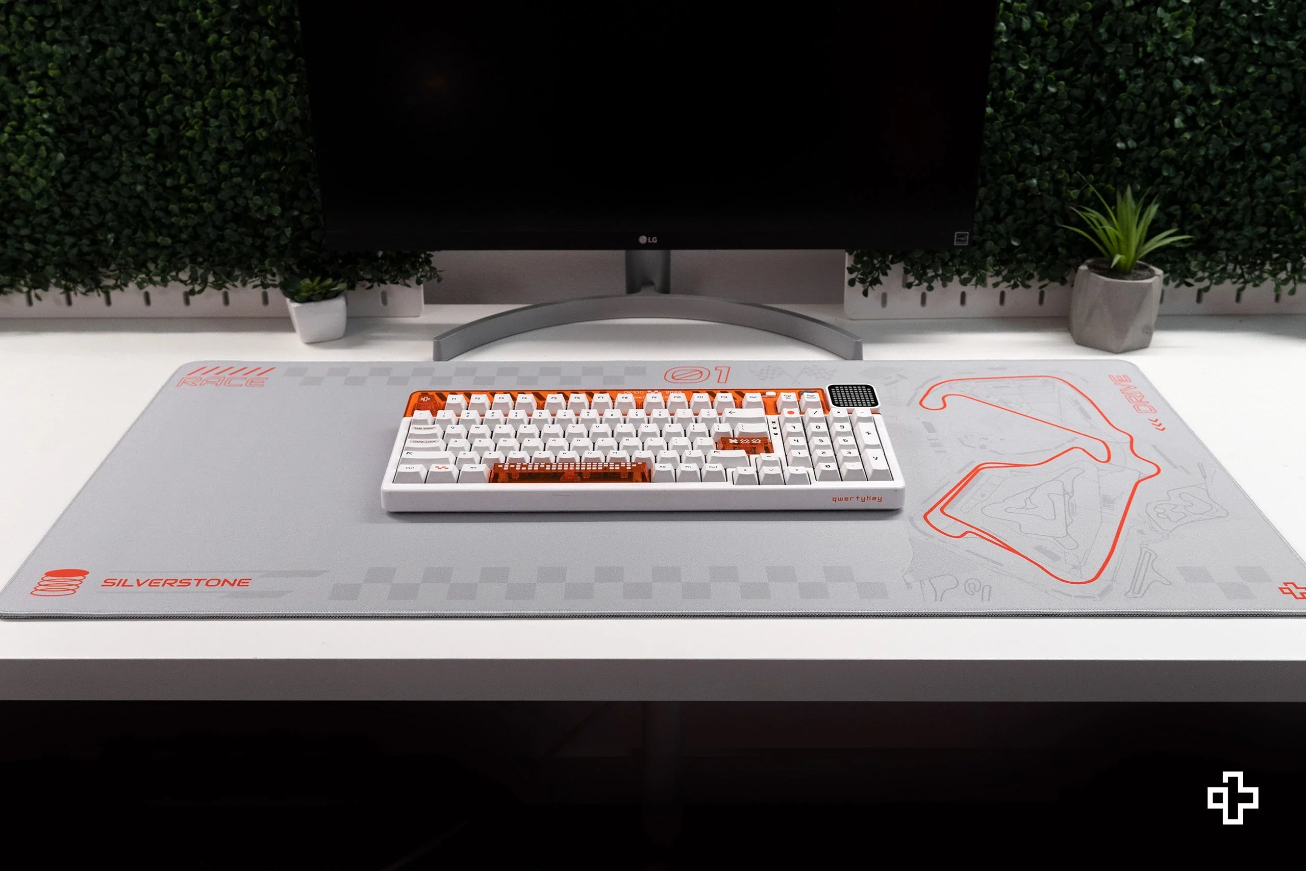 Deskmat Mousepad Formula Silver Circuit 4mm Stitched Edges
