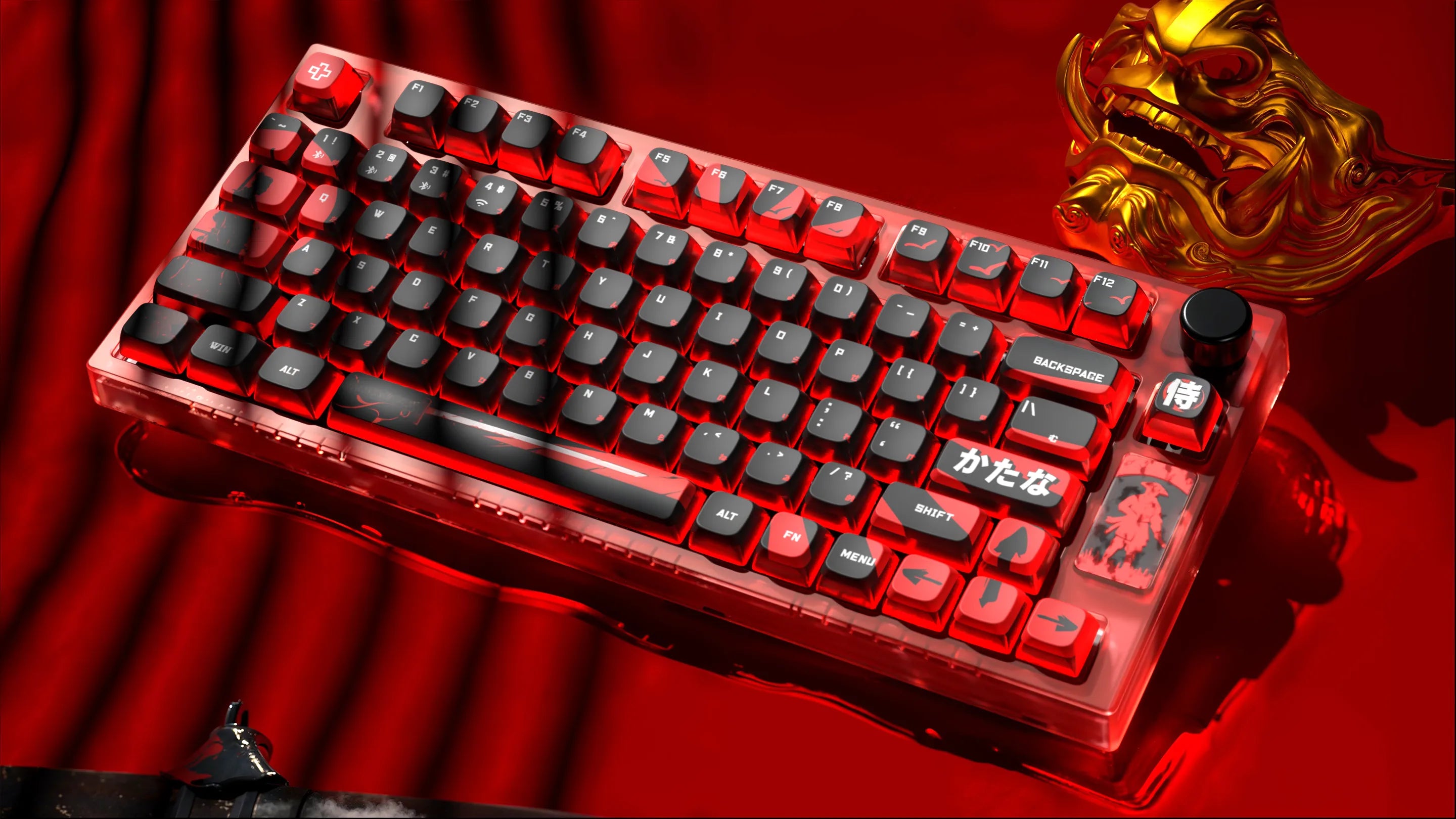 QwertyKey75 Samurai Bluetooth Wireless Hotswap RGB VIA/QMK Gasket Mounted Mechanical Gaming Keyboard