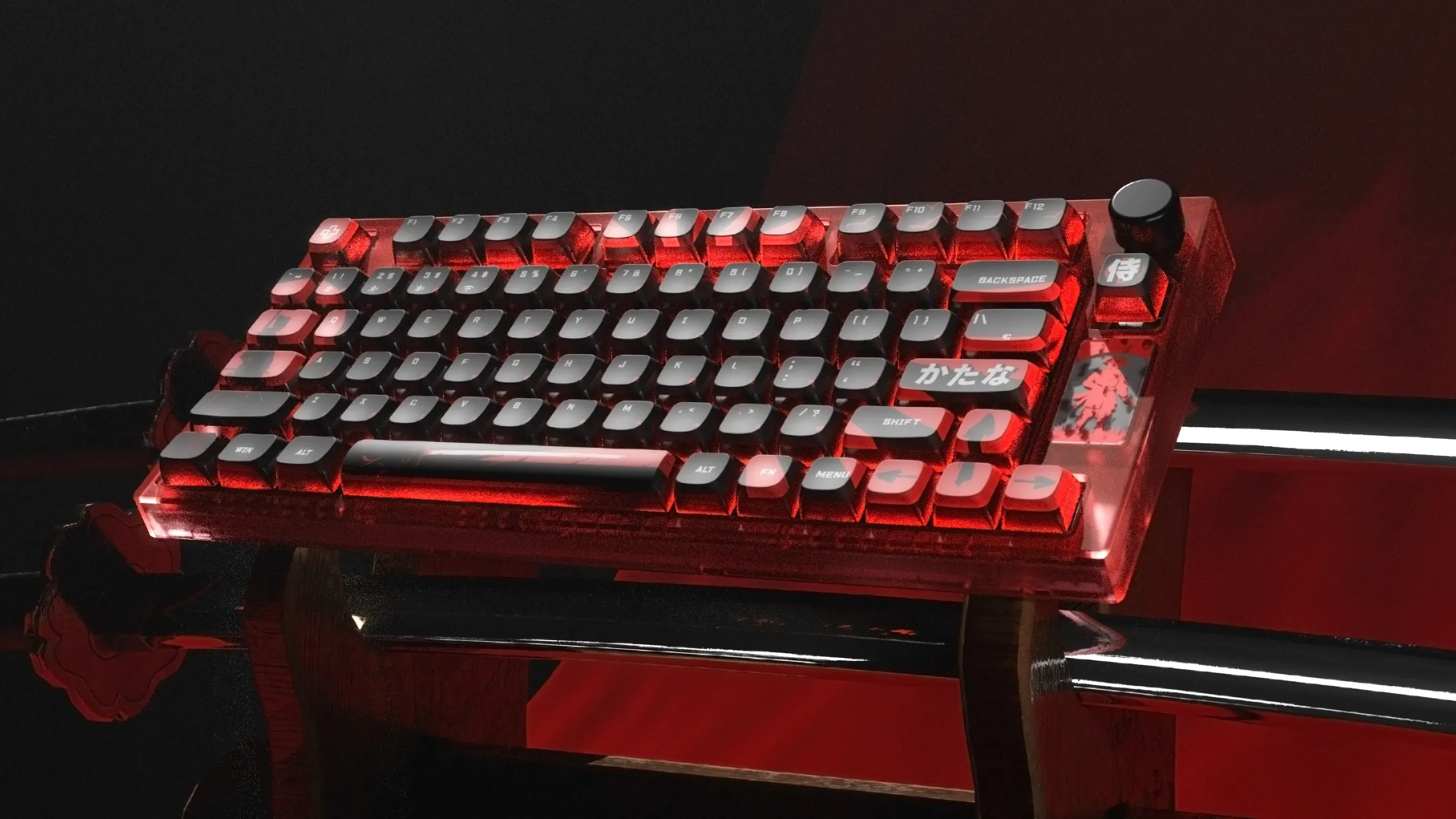 QwertyKey75 Samurai Bluetooth Wireless Hotswap RGB VIA/QMK Gasket Mounted Mechanical Gaming Keyboard