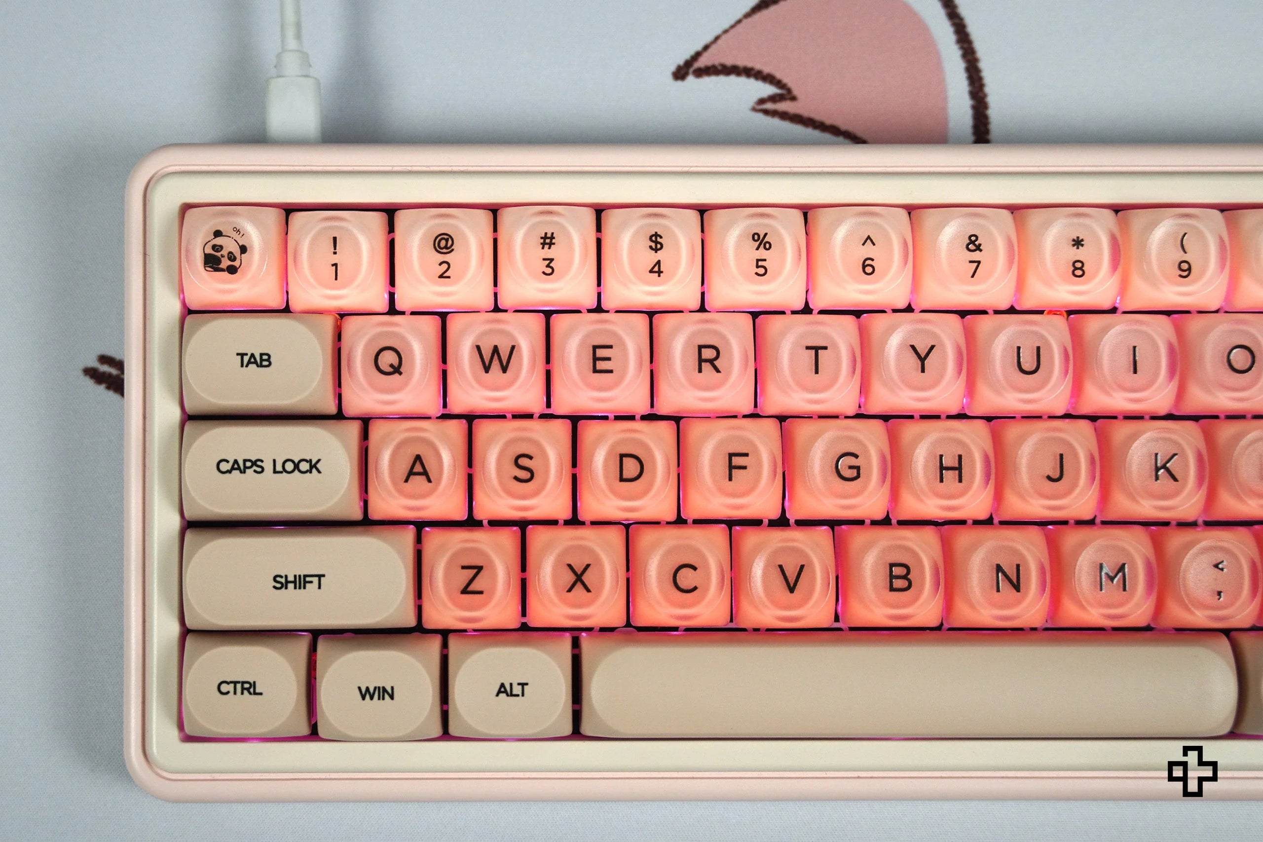 QwertyKey Peach Cream HOA Profile Keycap Set