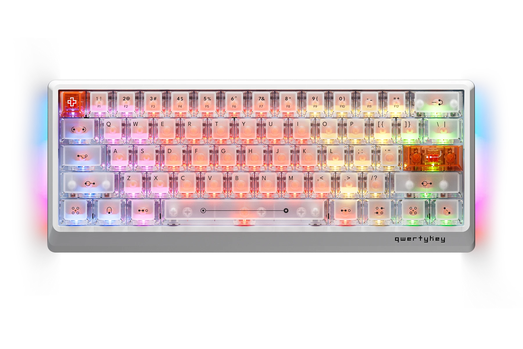QK61 HE Phantom White – Mechanical Gaming Keyboard Hall Effect, Rapid Trigger, RGB, Snap Tap, Magnetic Switches