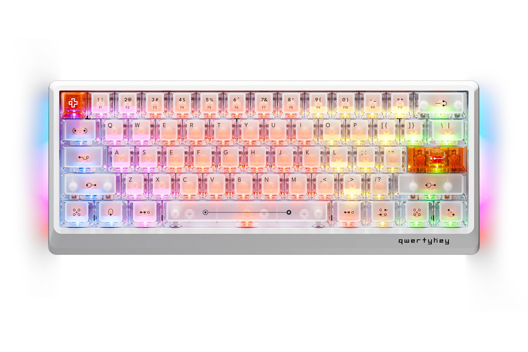 QK61 HE Phantom White – Mechanical Gaming Keyboard Hall Effect, Rapid Trigger, RGB, Snap Tap, Magnetic Switches