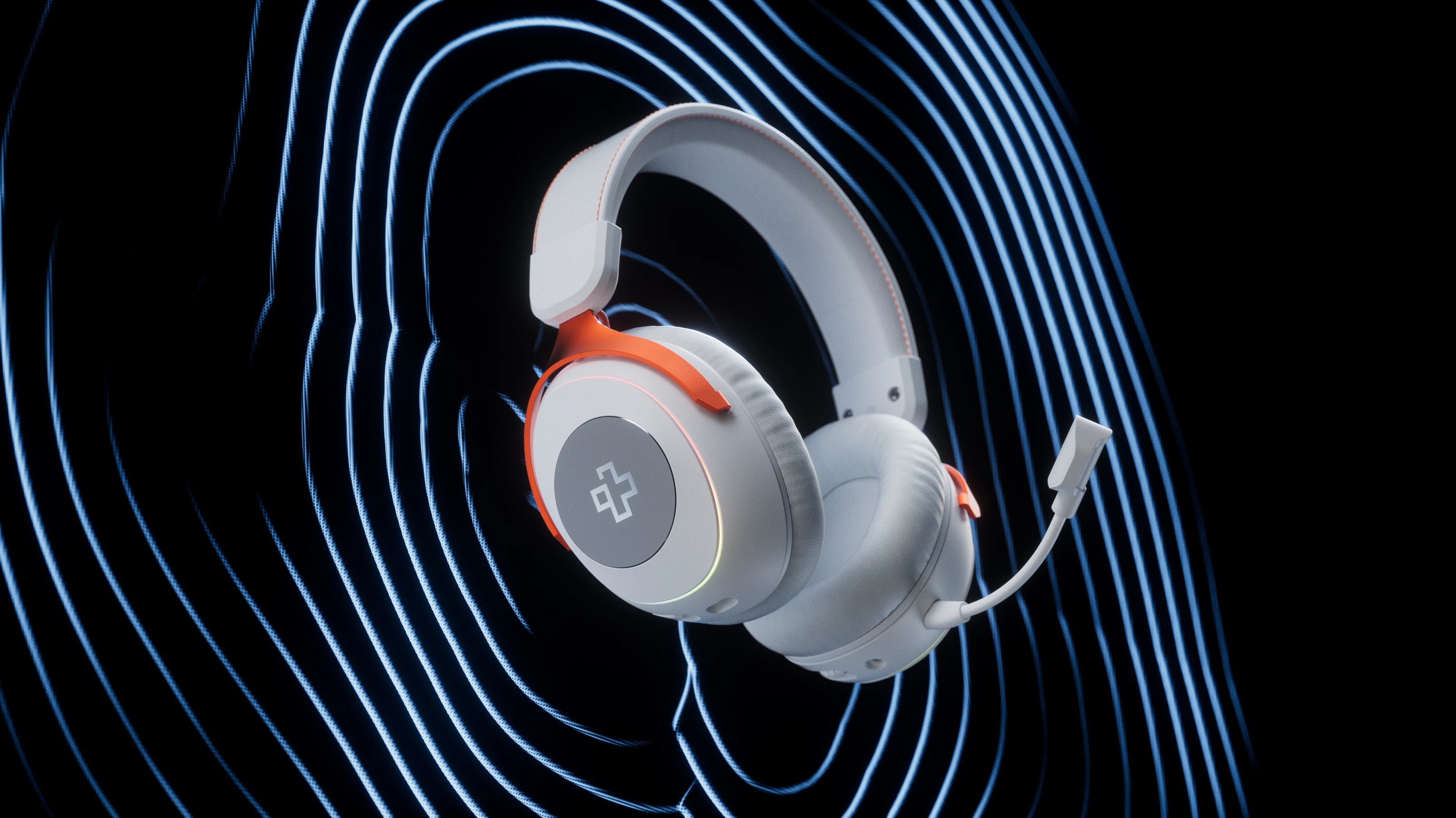 QwertyKey Pulse White, Trio Mode, RGB, Software, Microphone with AI Noise Canceling Wireless Gaming Headset