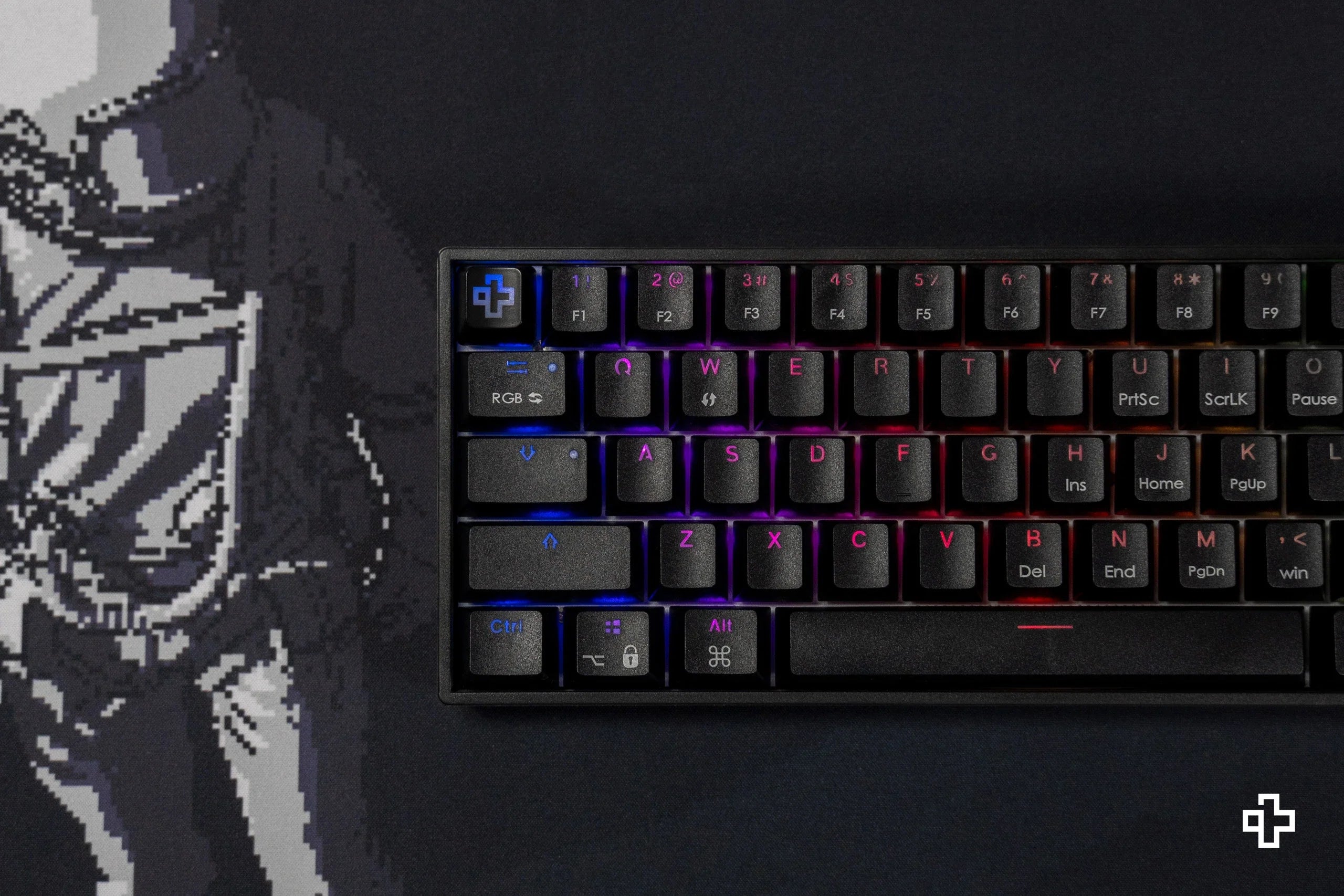 QwertyKey H61 Split Black Hotswap RGB Mechanical Gaming Keyboard