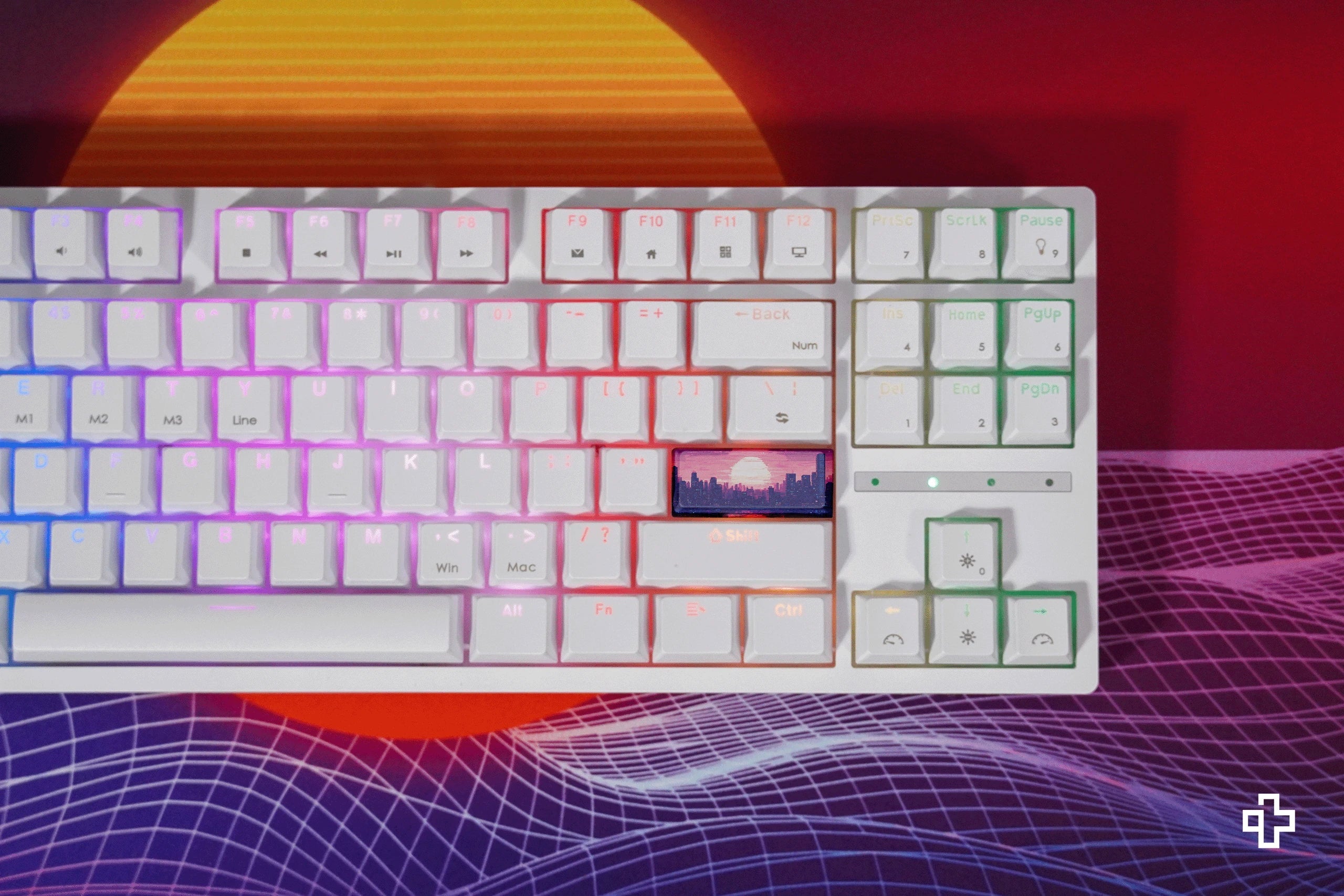 QwertyKey H87 White Bluetooth Wireless Hotswap RGB Mechanical Gaming Keyboard
