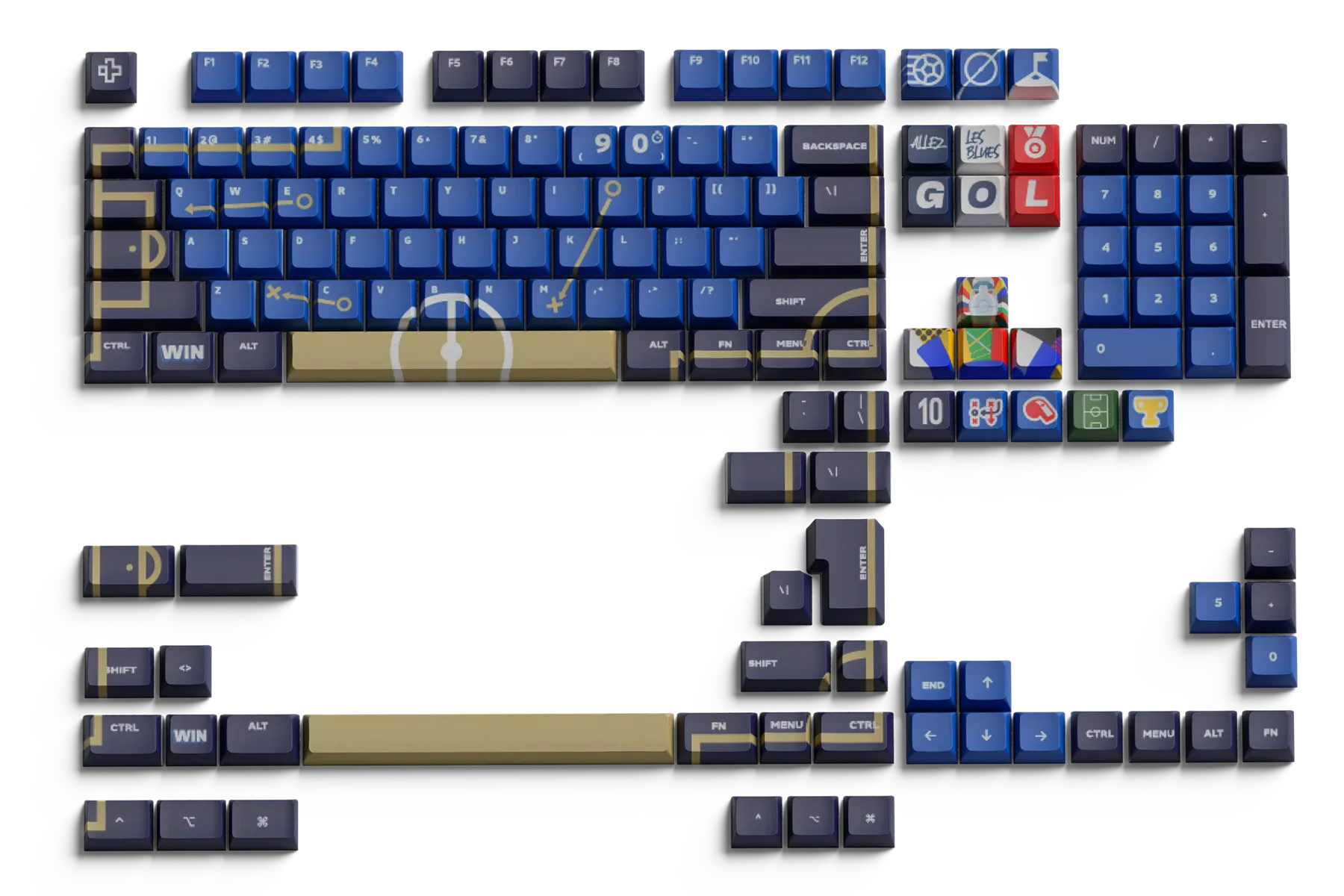 QwertyKey Euro 2024 France XDA Profile PBT Keycap Set