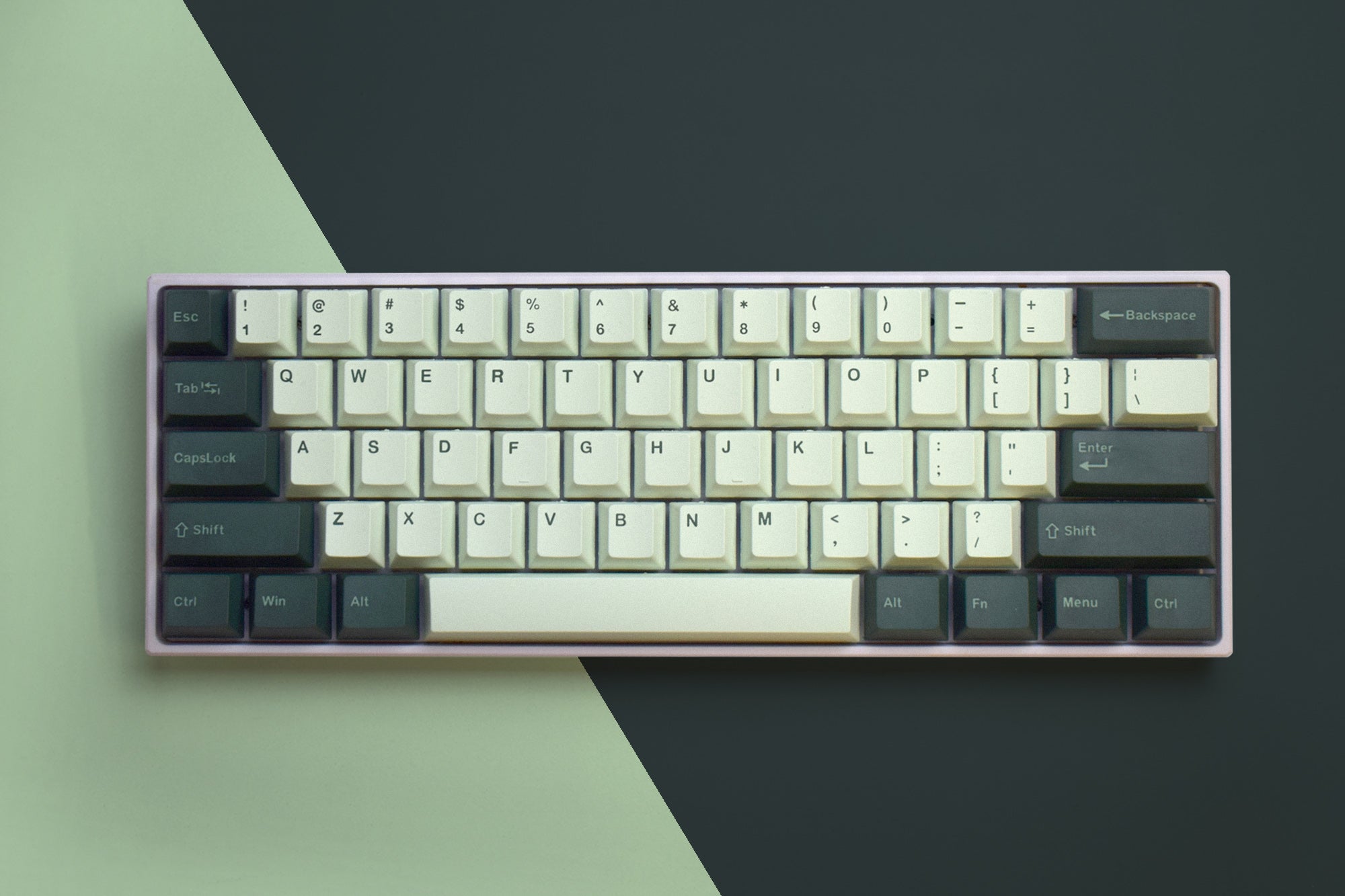 QWERTY Olive Cherry Profile PBT Double Shot Keycap Set