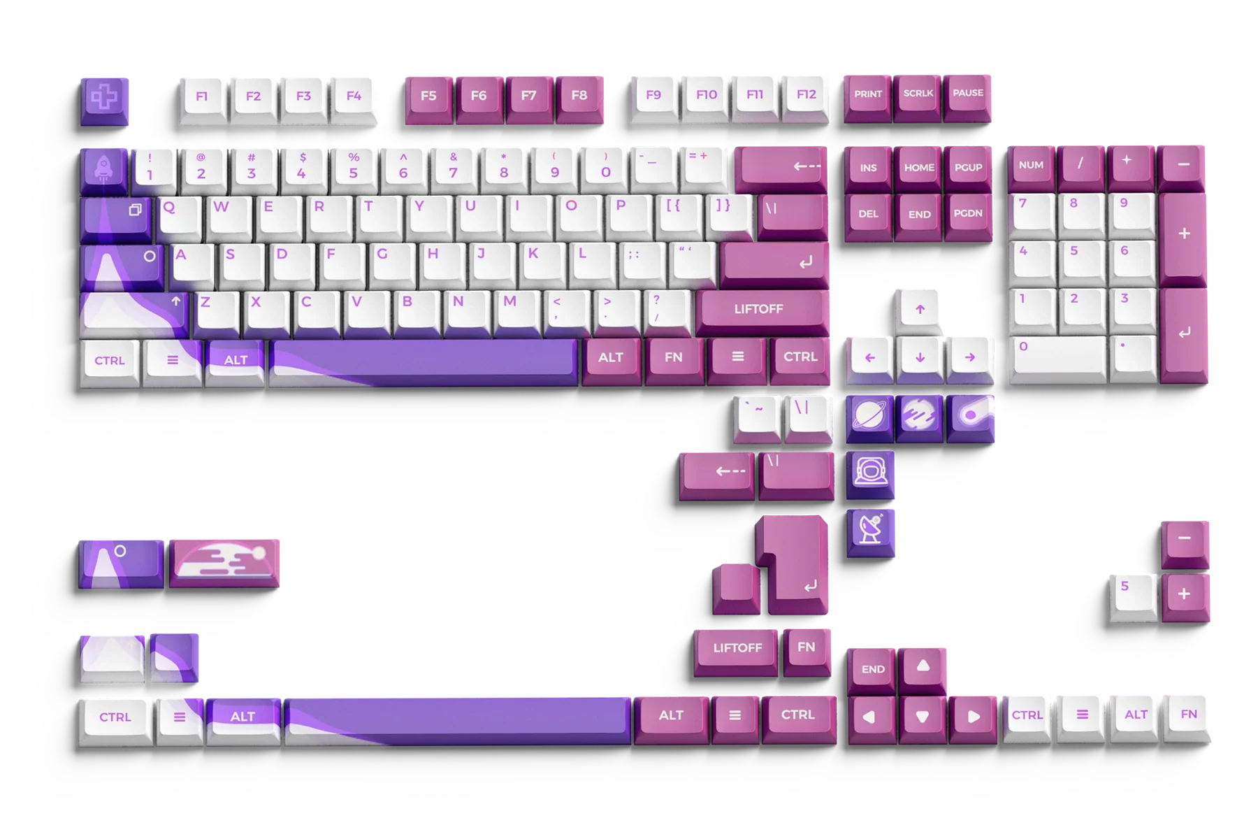 QwertyKey LiftOff XDA Profile PBT Keycap Set