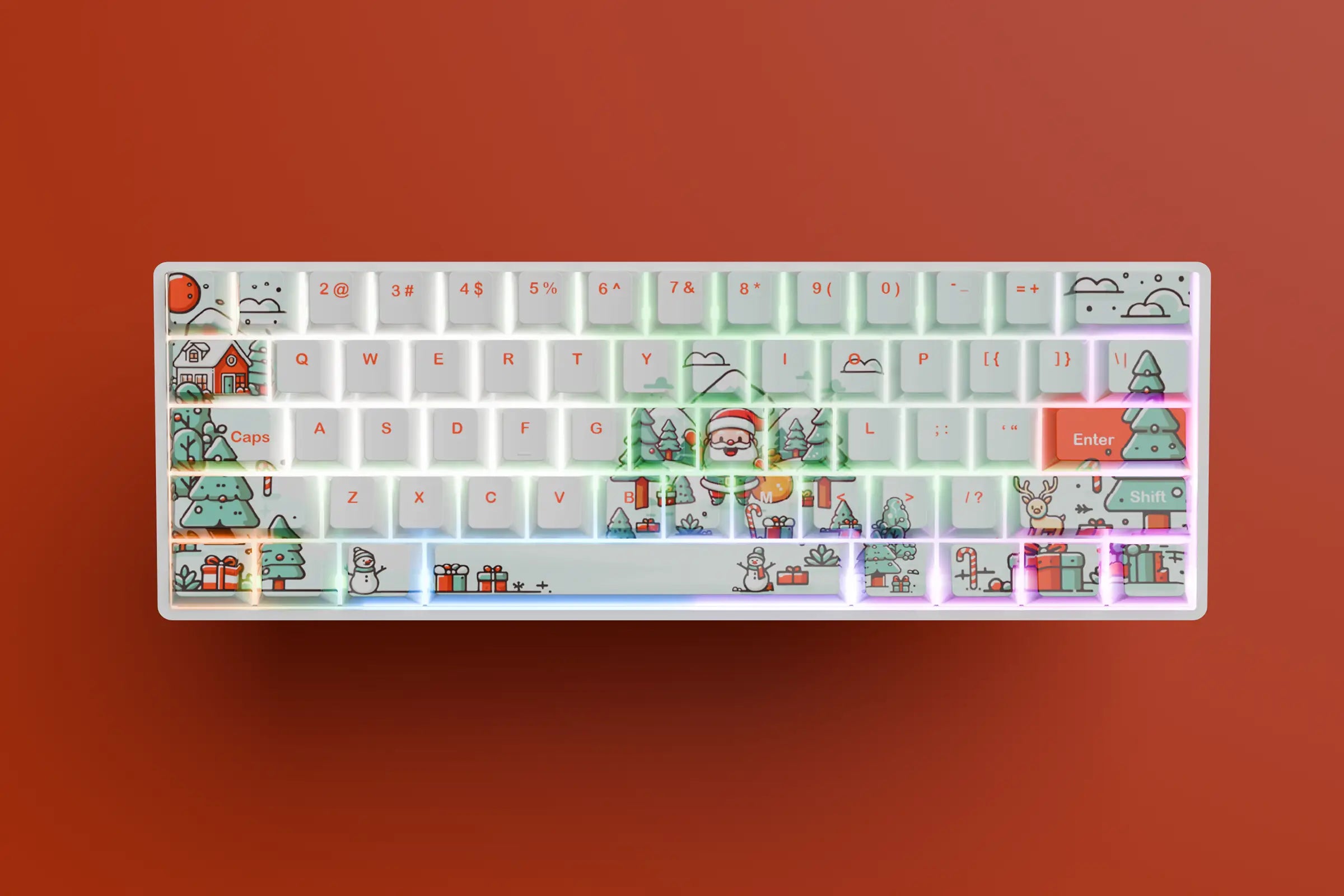 QwertyKey Santa Hotswap Christmas Mechanical Gaming Keyboard