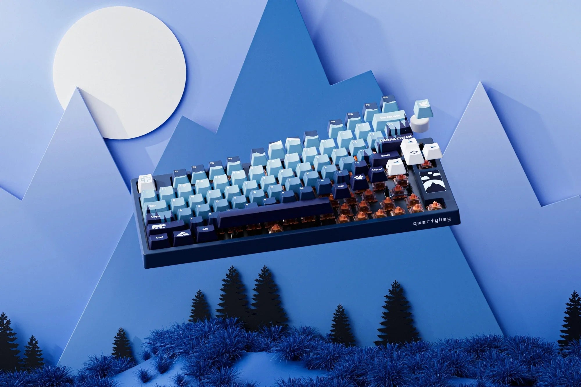 QwertyKey75 Carpathian Bluetooth Wireless Hotswap RGB VIA/QMK Gasket Mounted Mechanical Gaming Keyboard
