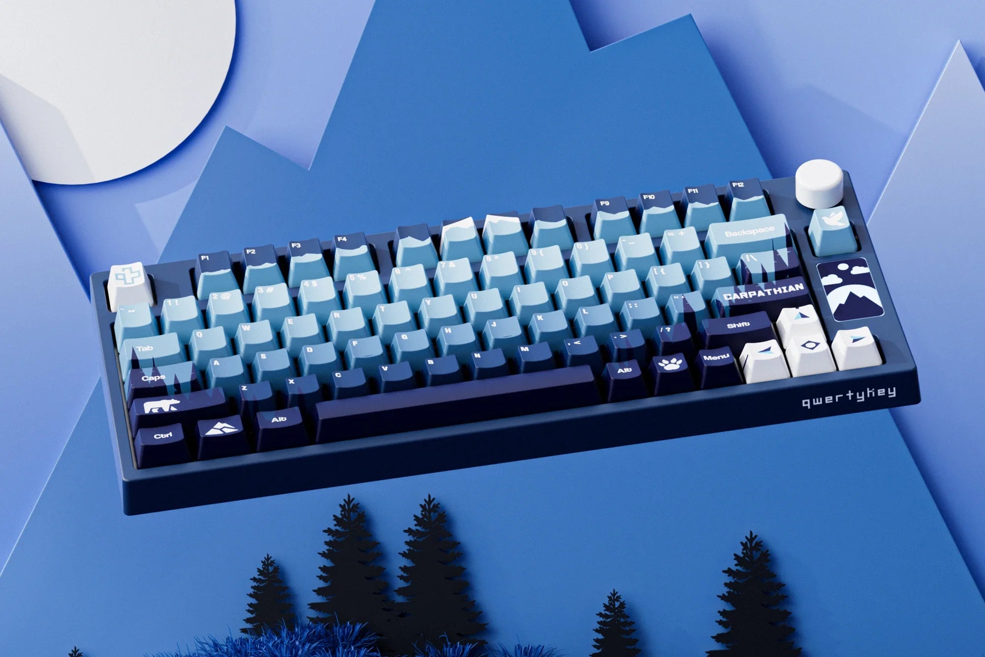 QwertyKey75 Carpathian Bluetooth Wireless Hotswap RGB VIA/QMK Gasket Mounted Mechanical Gaming Keyboard
