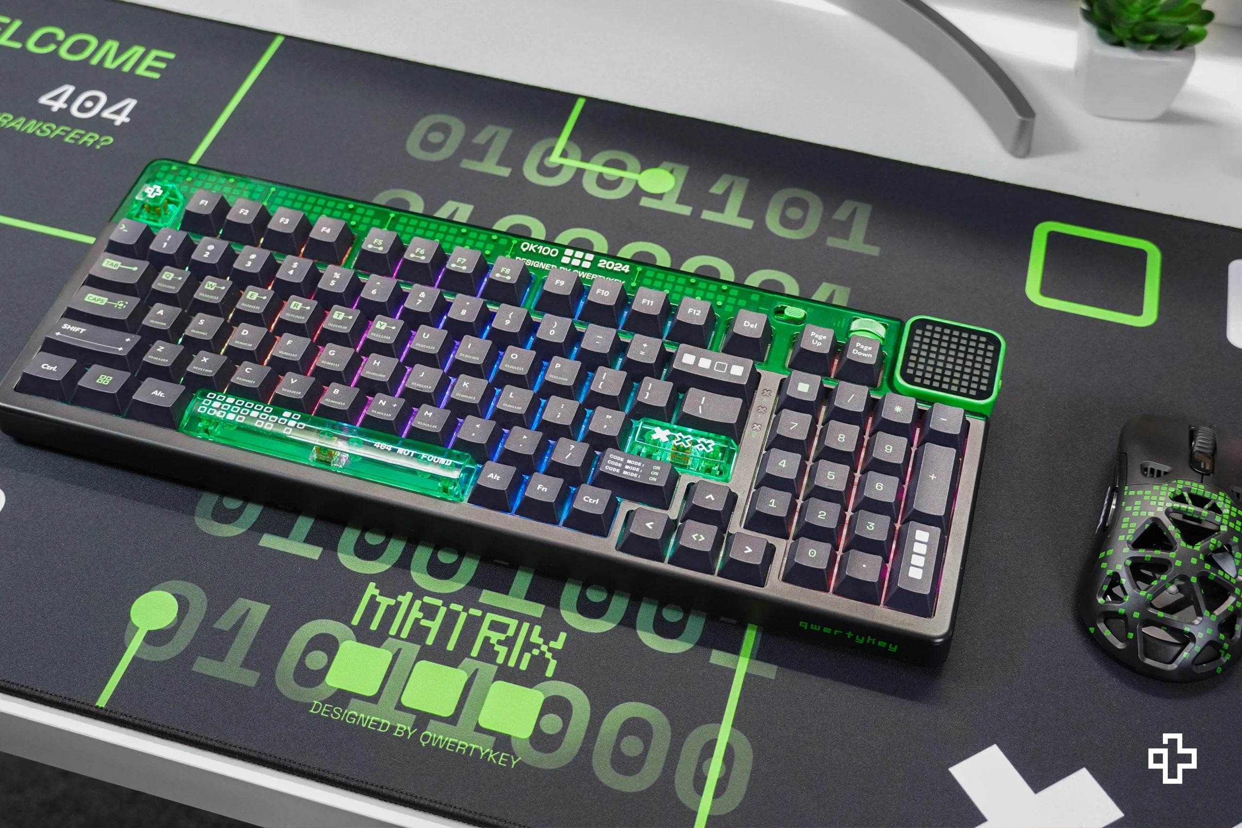 QwertyKey Matrix Deskmat 4mm Stitched Edges