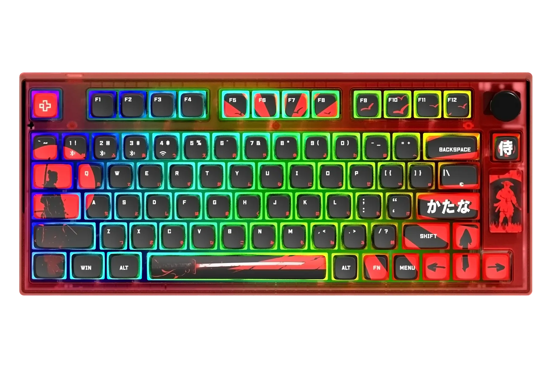 QwertyKey75 Samurai Bluetooth Wireless Hotswap RGB VIA/QMK Gasket Mounted Mechanical Gaming Keyboard