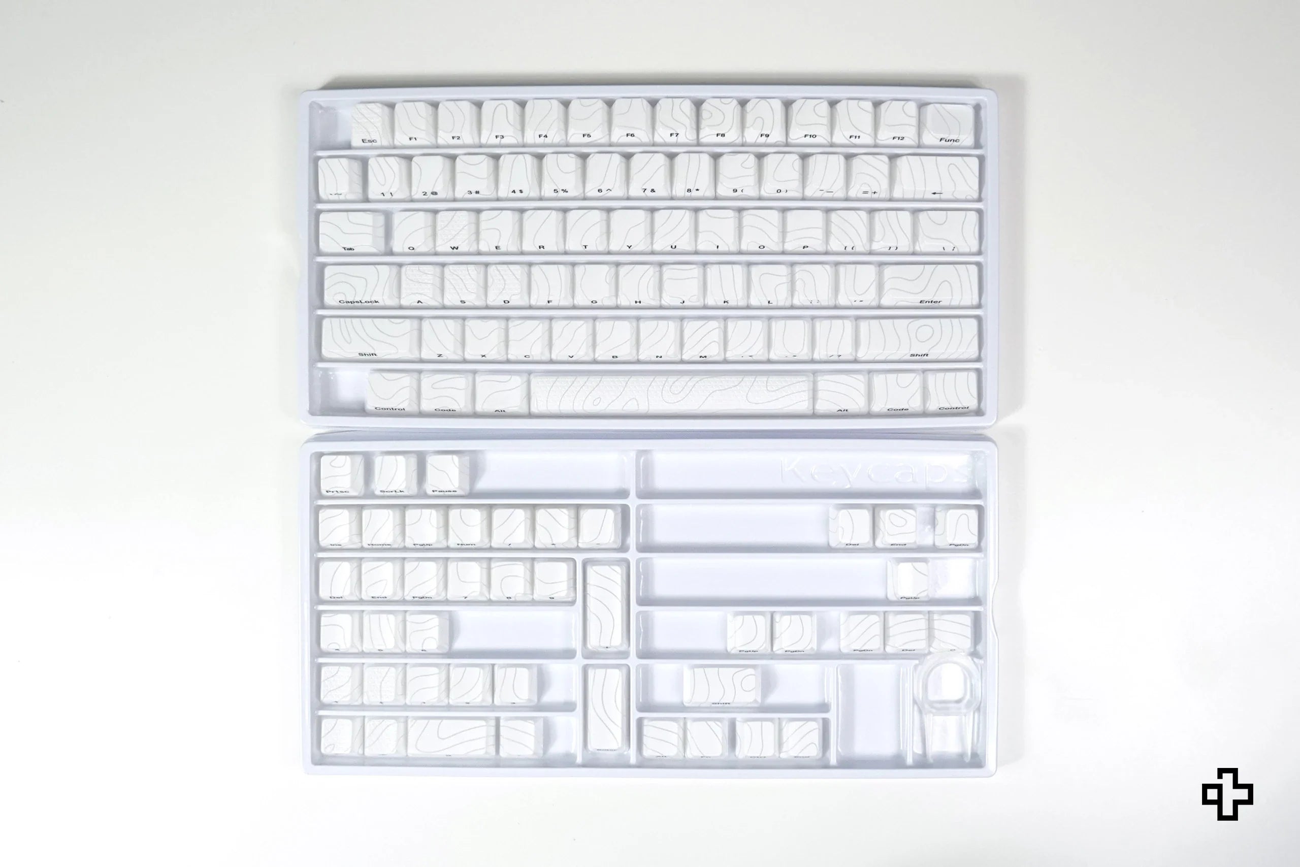 QwertyKey Topographic White IMD Technology Keycap Set