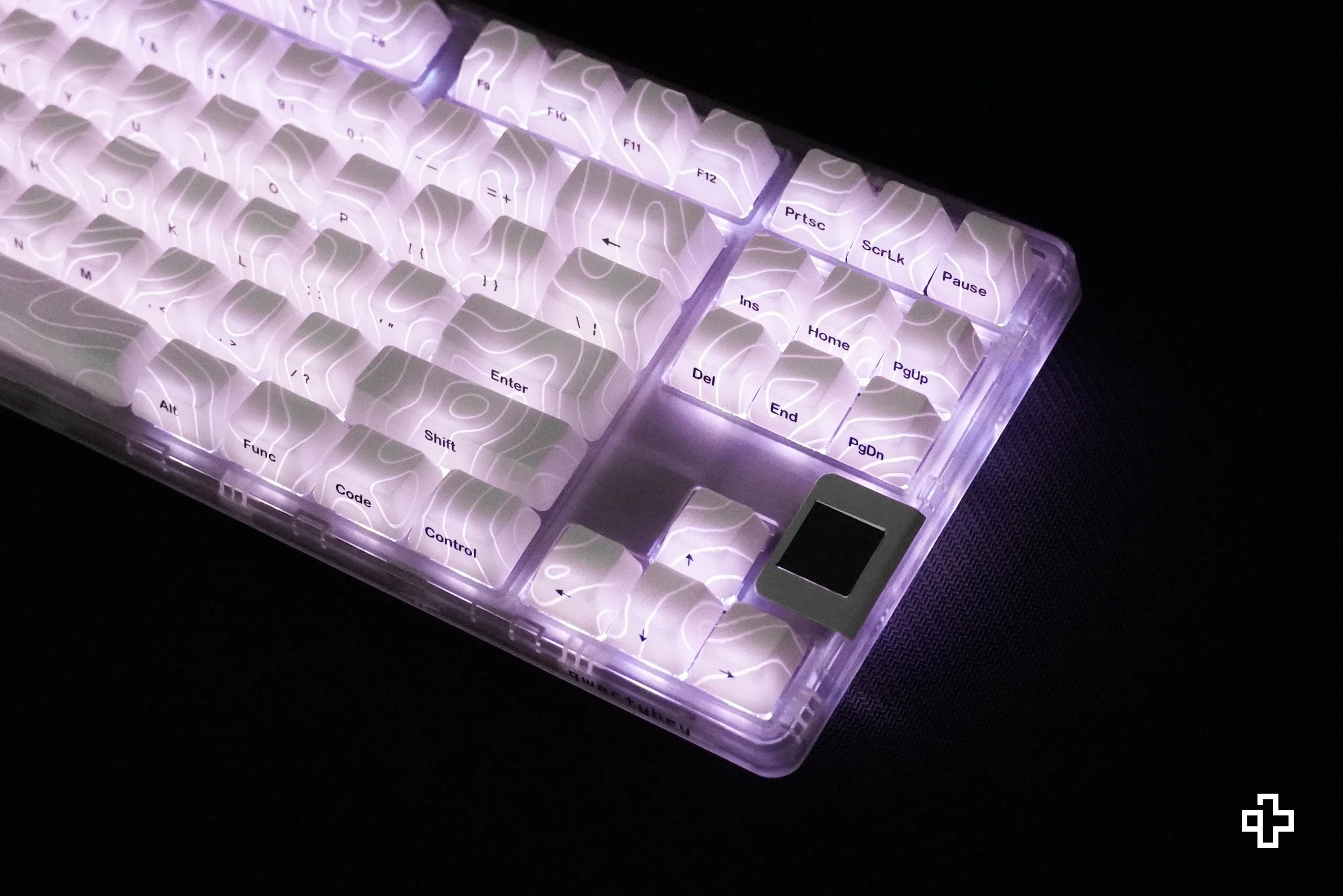 QwertyKey Topographic White IMD Technology Keycap Set