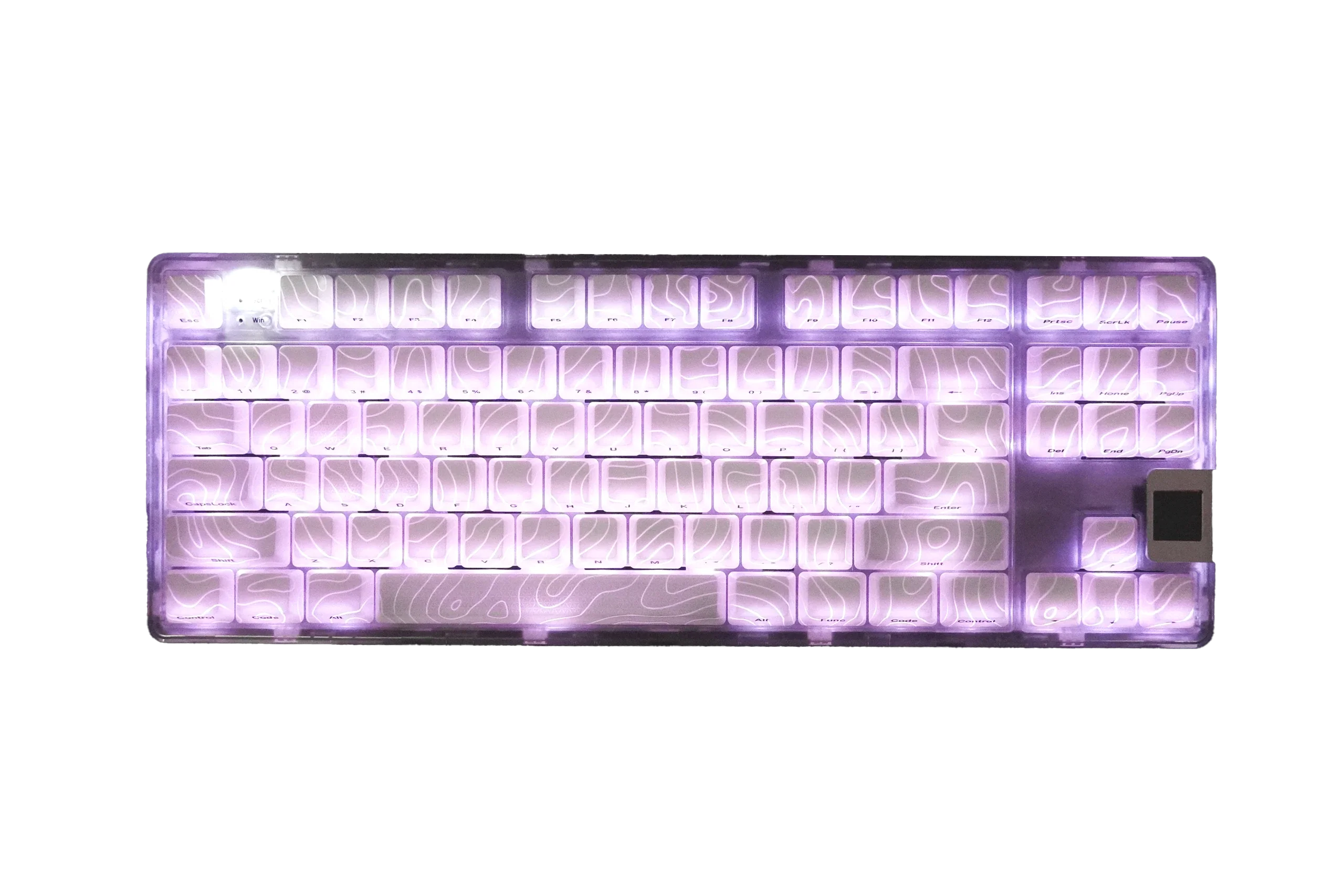 QwertyKey Topographic White IMD Technology Keycap Set