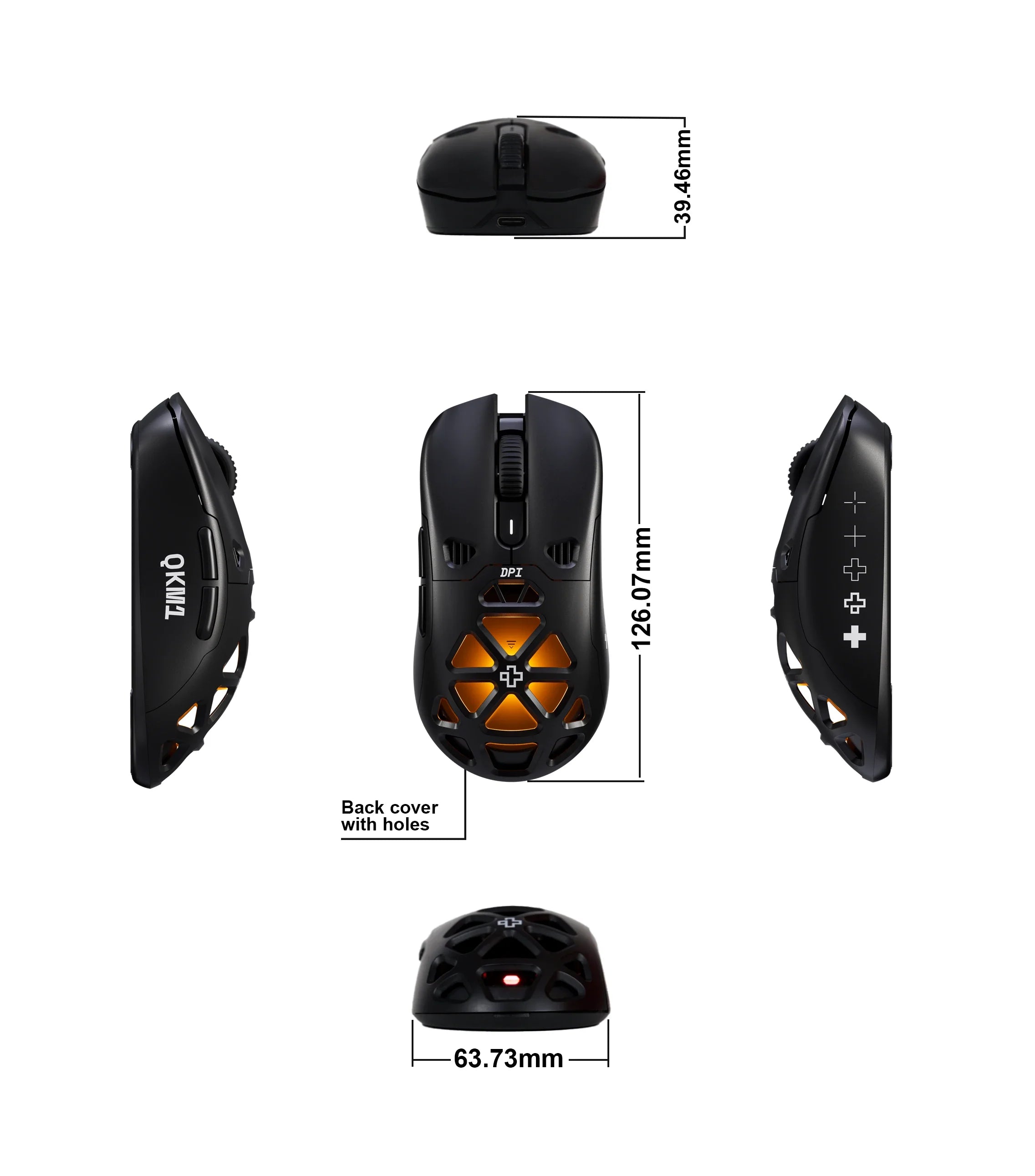 QwertyKey QKM1 Wireless Bluetooth Charging Dock Black Mouse