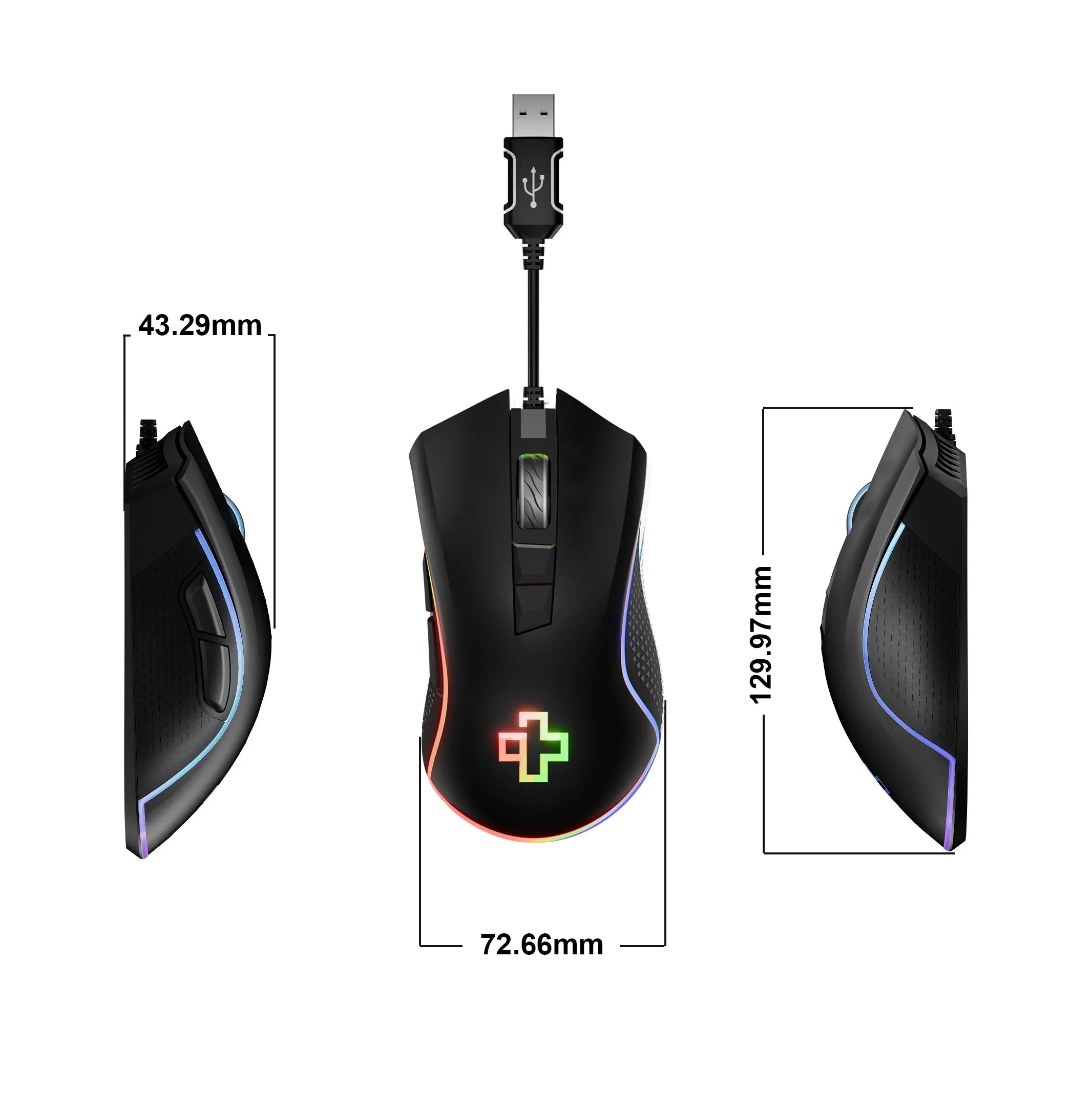 QwertyKey Forge Black, RGB, 12.000 DPI, Software Gaming Mouse