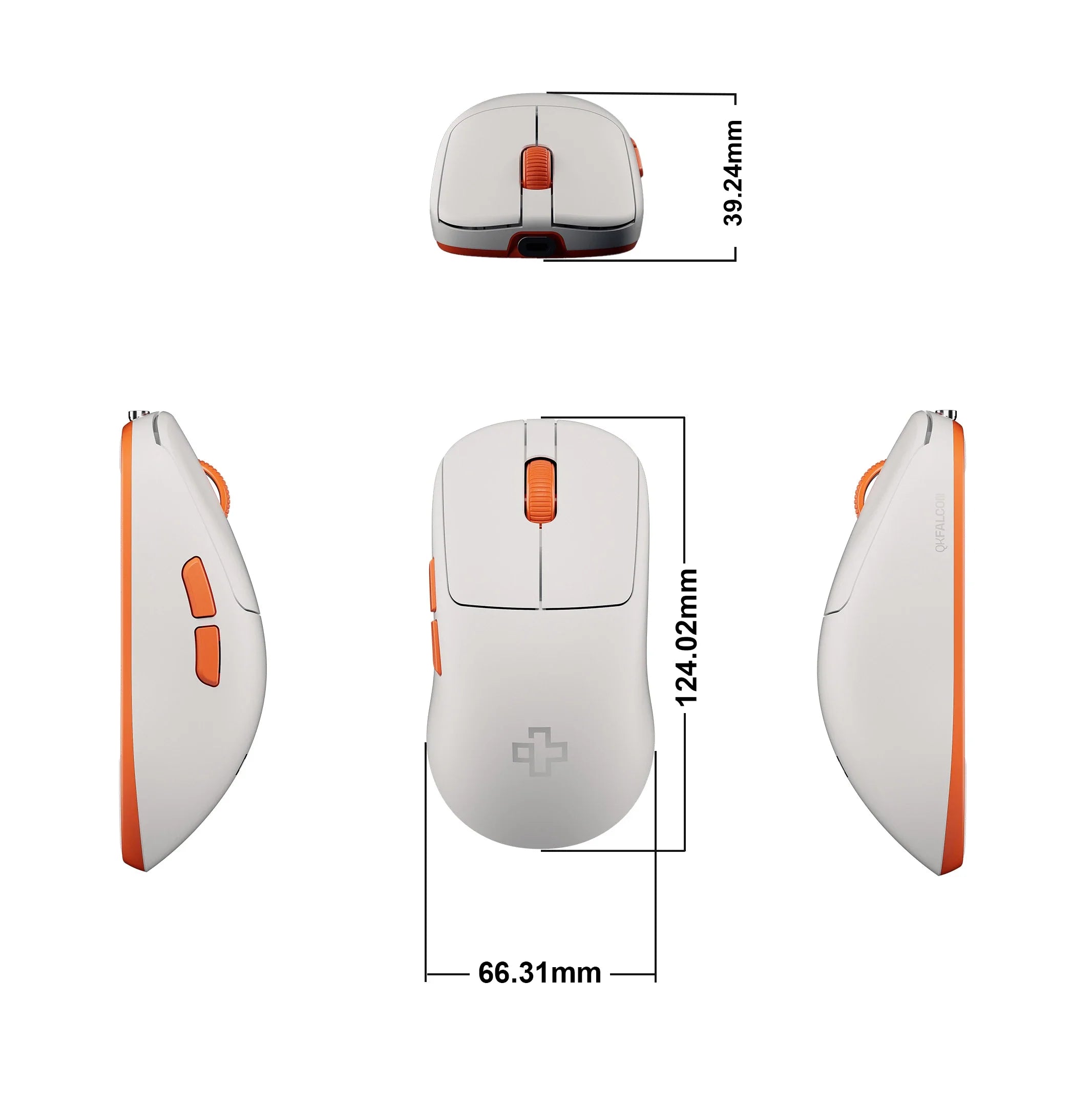 QwertyKey Falcon White 8K, 30.000 DPI, Bluetooth Wireless Trio Mode, Pixart 3950 Gaming Mouse