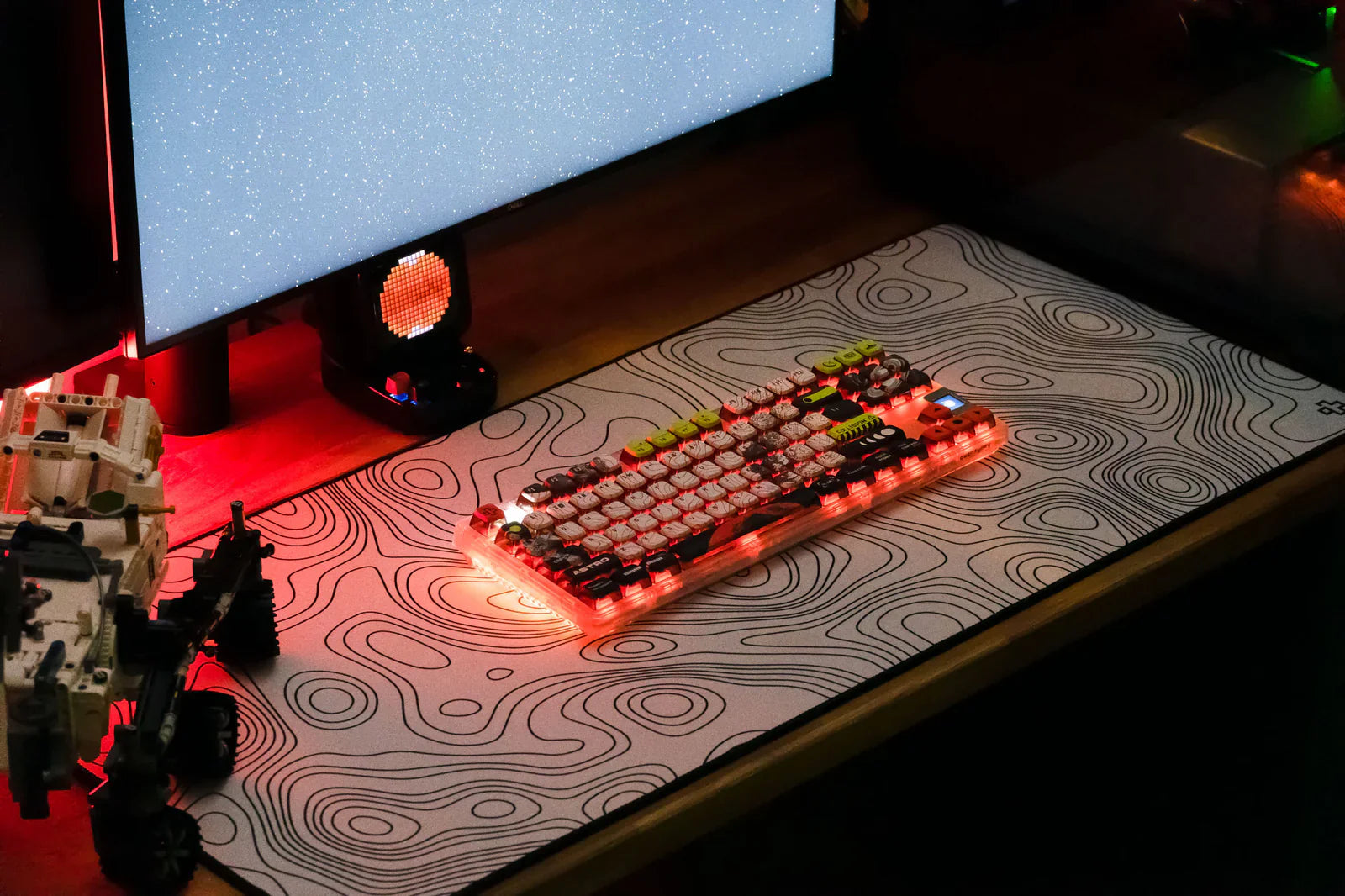 QwertyKey Astro Topographic Deskmat 4mm Stitched Edges