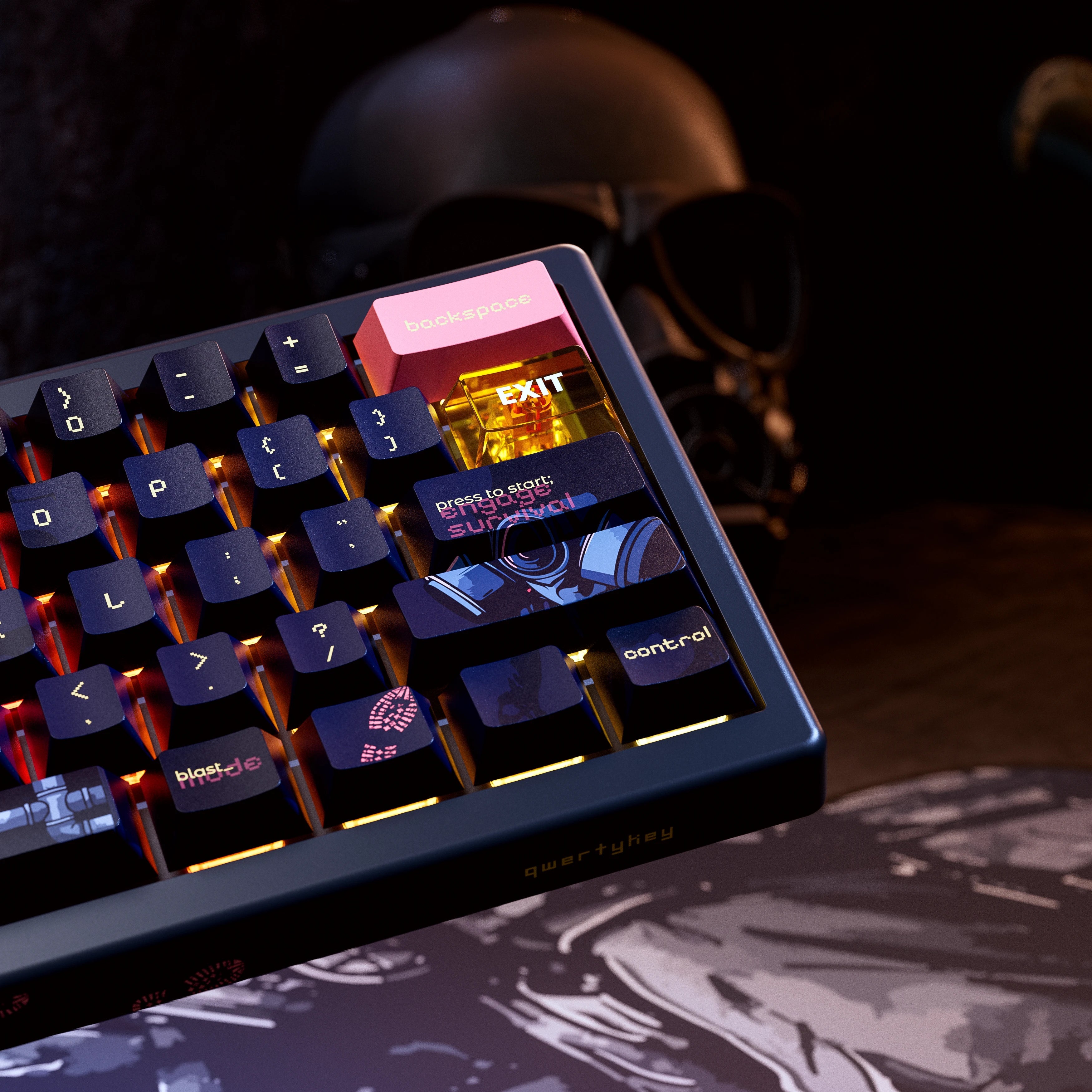 QwertyKey61 PRO Fallout Bluetooth Wireless Hotswap RGB Mechanical Gaming Keyboard