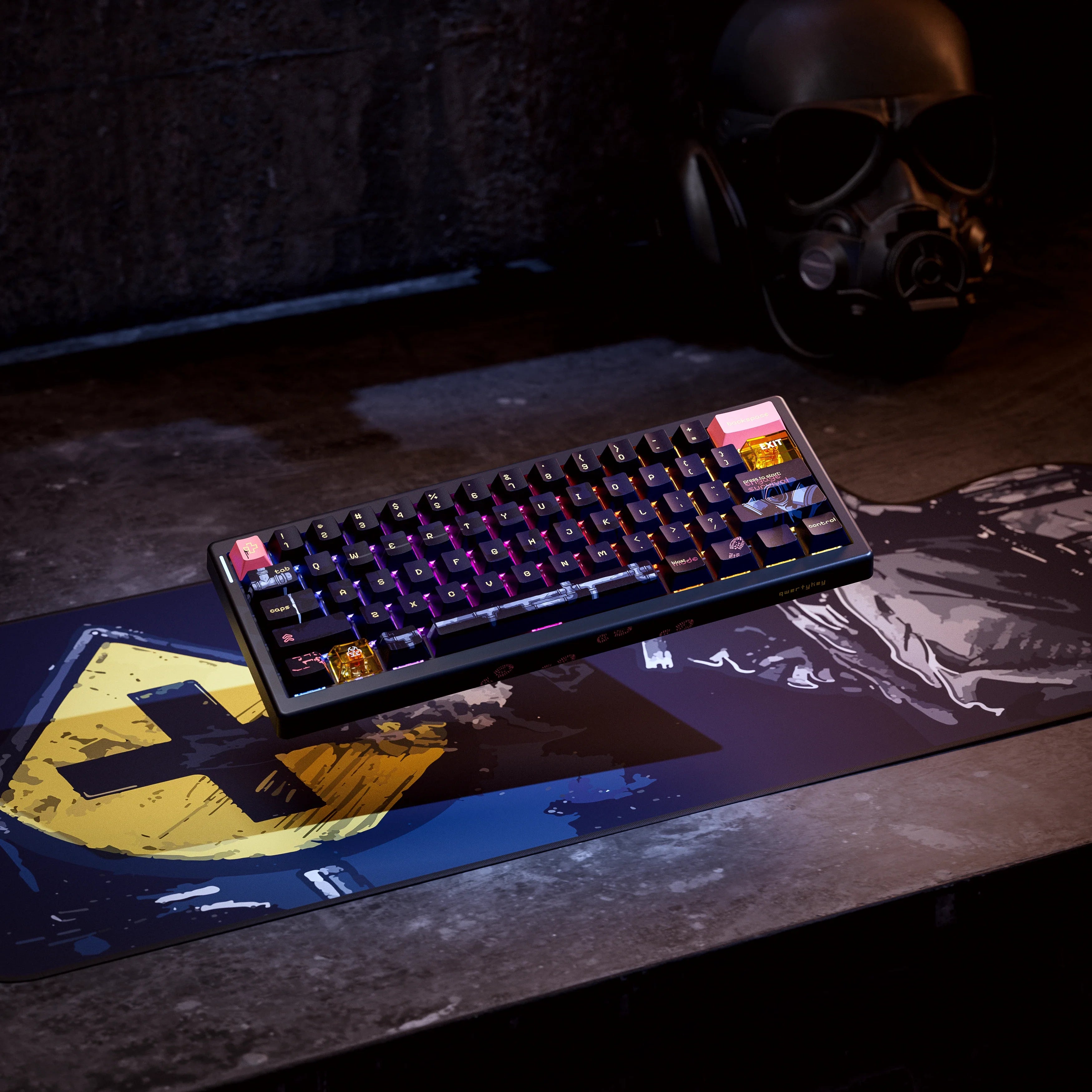 QwertyKey61 PRO Fallout Bluetooth Wireless Hotswap RGB Mechanical Gaming Keyboard