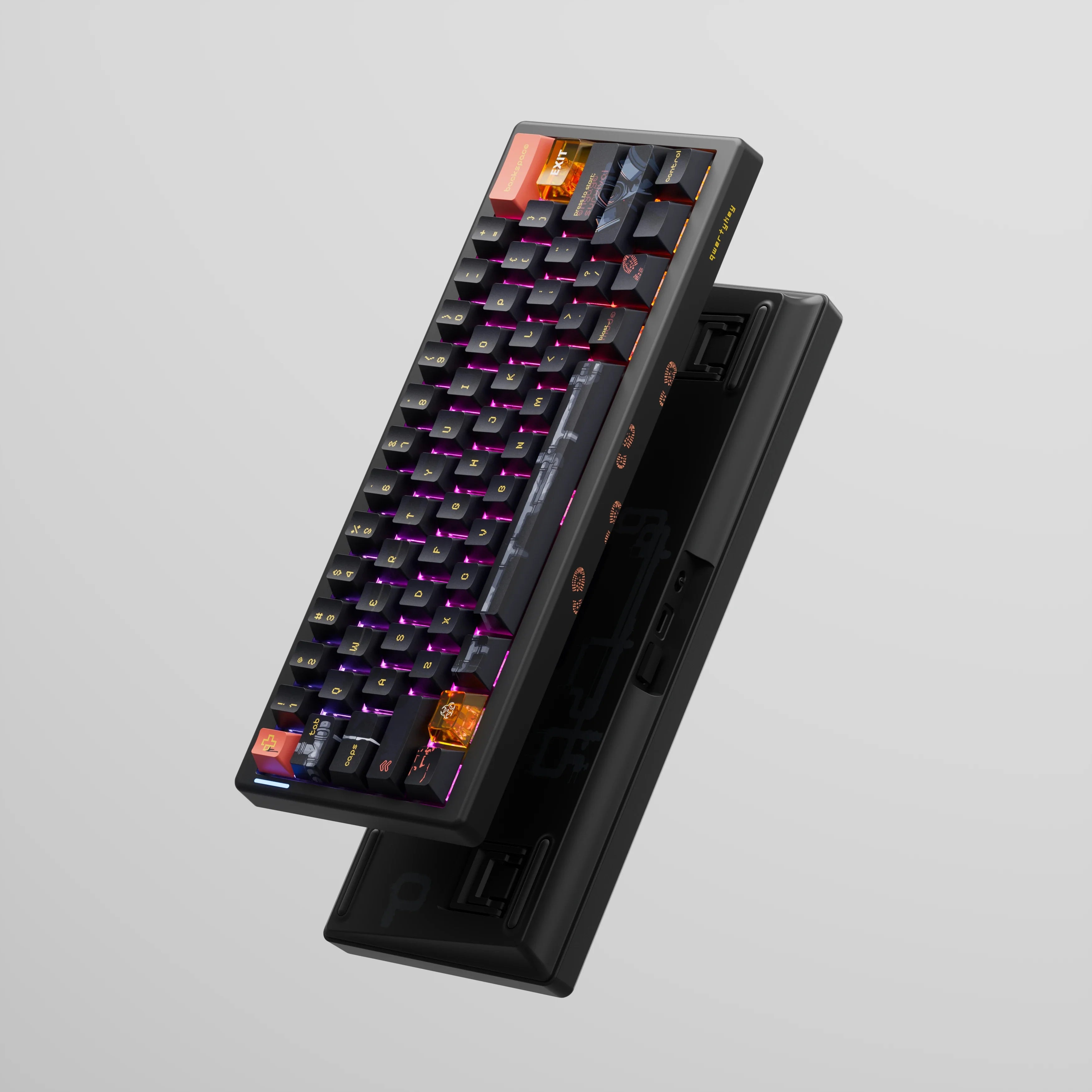 QwertyKey61 PRO Fallout Bluetooth Wireless Hotswap RGB Mechanical Gaming Keyboard