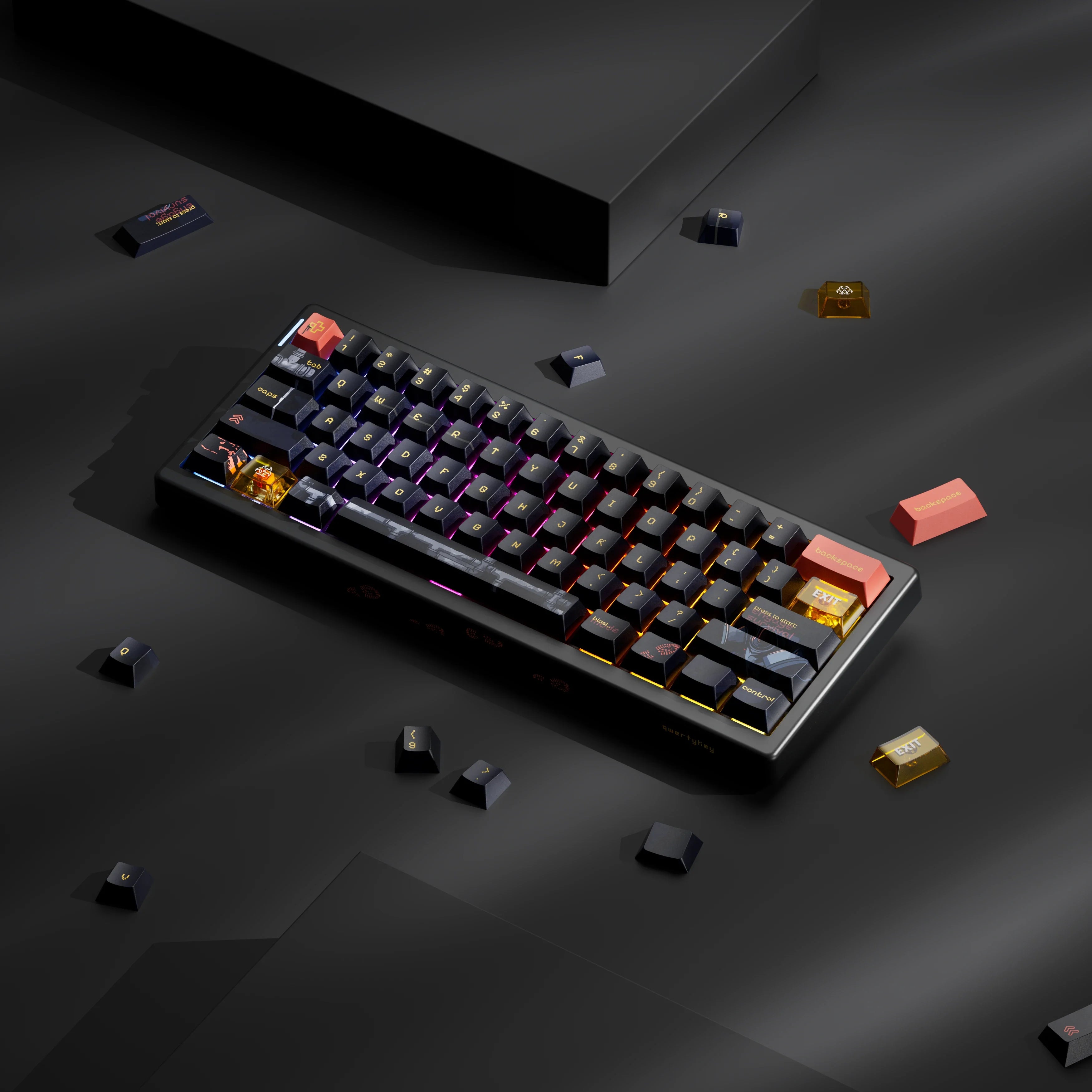 QwertyKey61 PRO Fallout Bluetooth Wireless Hotswap RGB Mechanical Gaming Keyboard