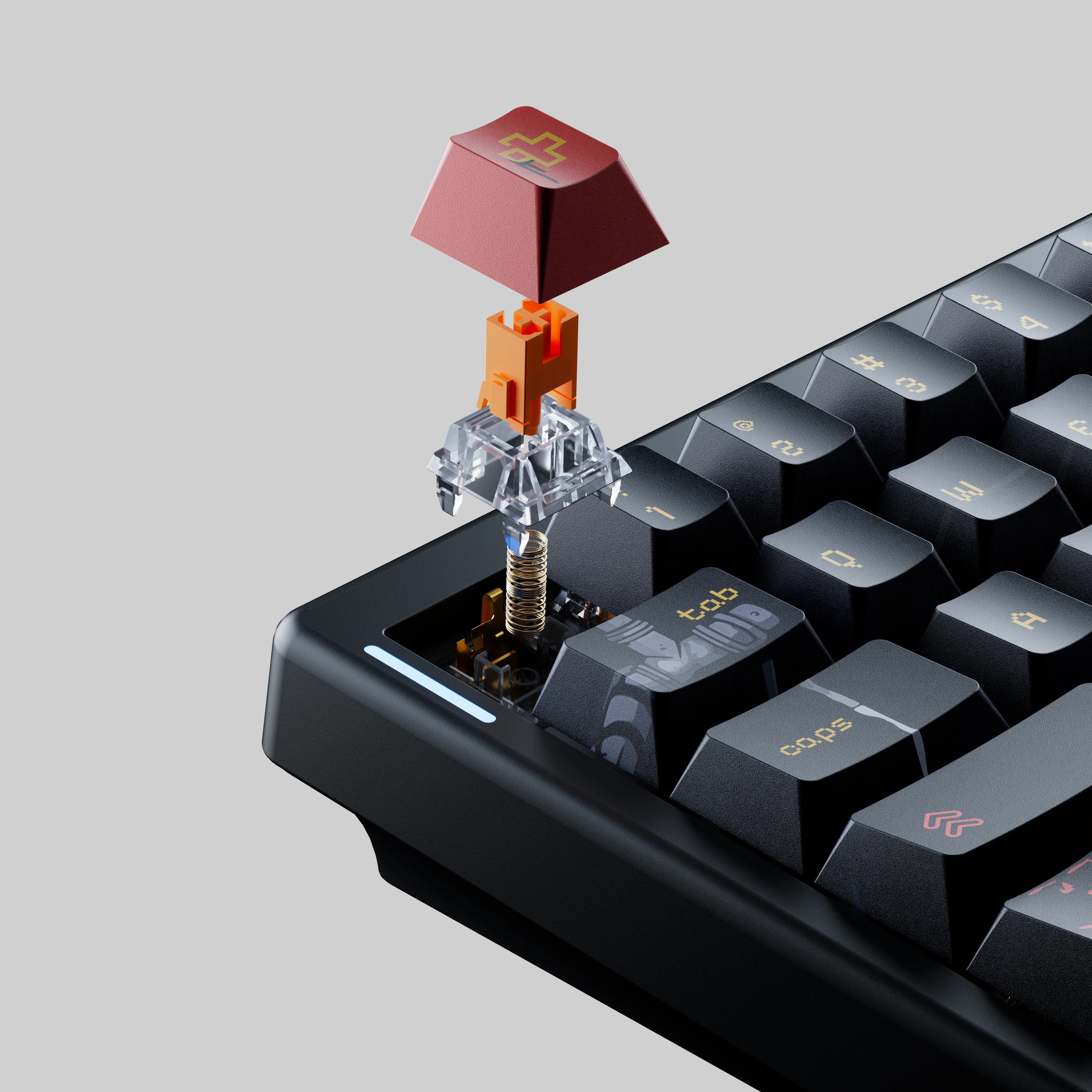 QwertyKey61 PRO Fallout Bluetooth Wireless Hotswap RGB Mechanical Gaming Keyboard