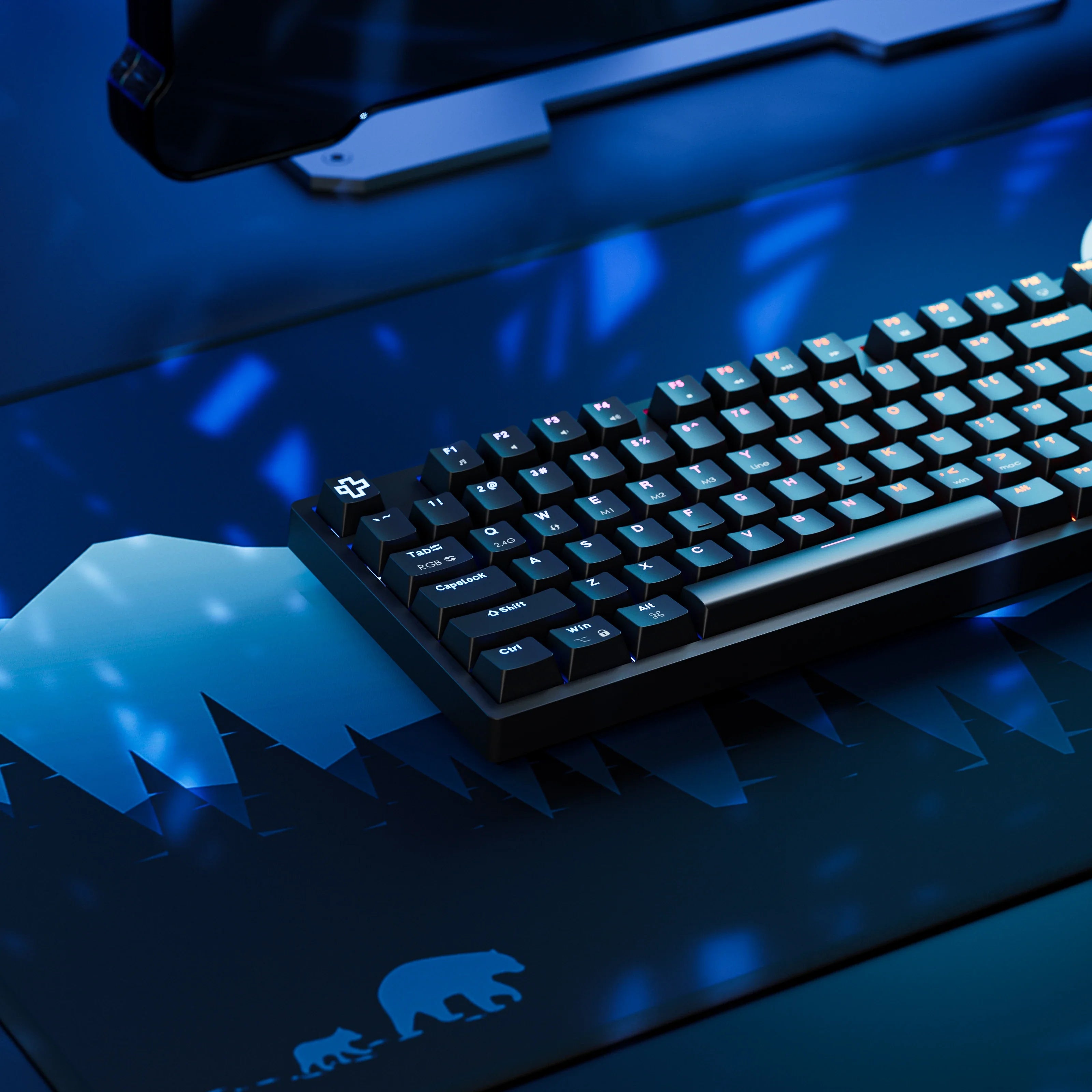 QwertyKey H100 Black Bluetooth Wireless Hotswap RGB Mechanical Gaming Keyboard