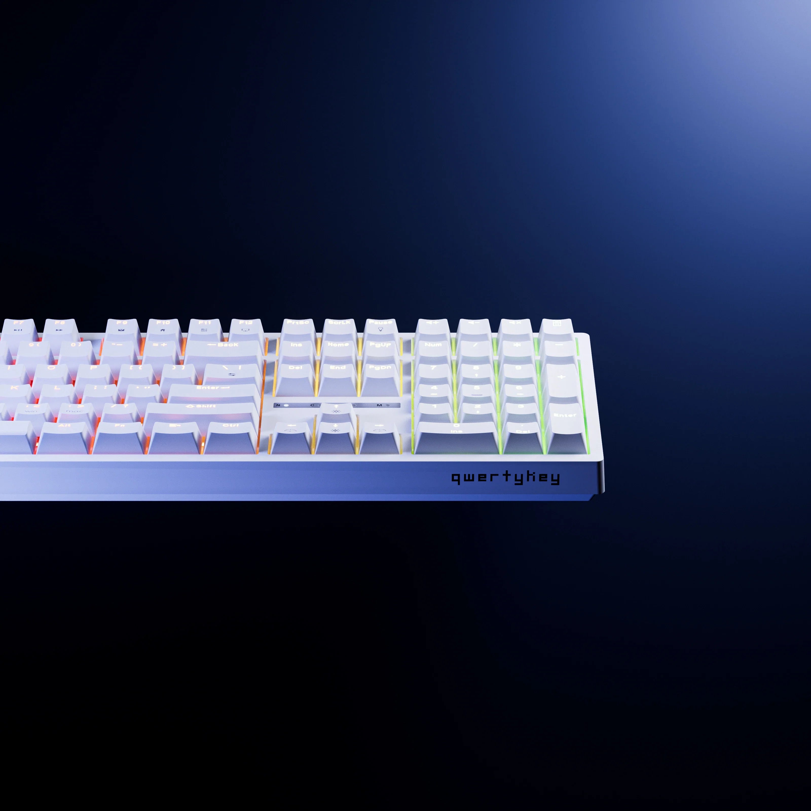 QwertyKey H100 White Bluetooth Wireless Hotswap RGB Mechanical Gaming Keyboard