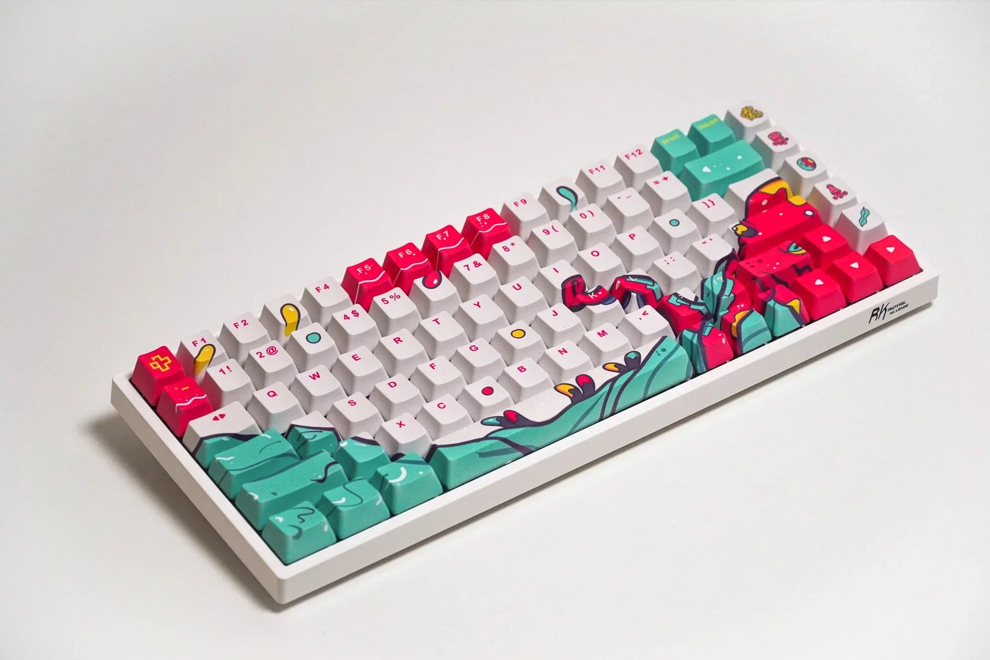 QwertyKey Octopus White OEM Profile PBT Keycap Set