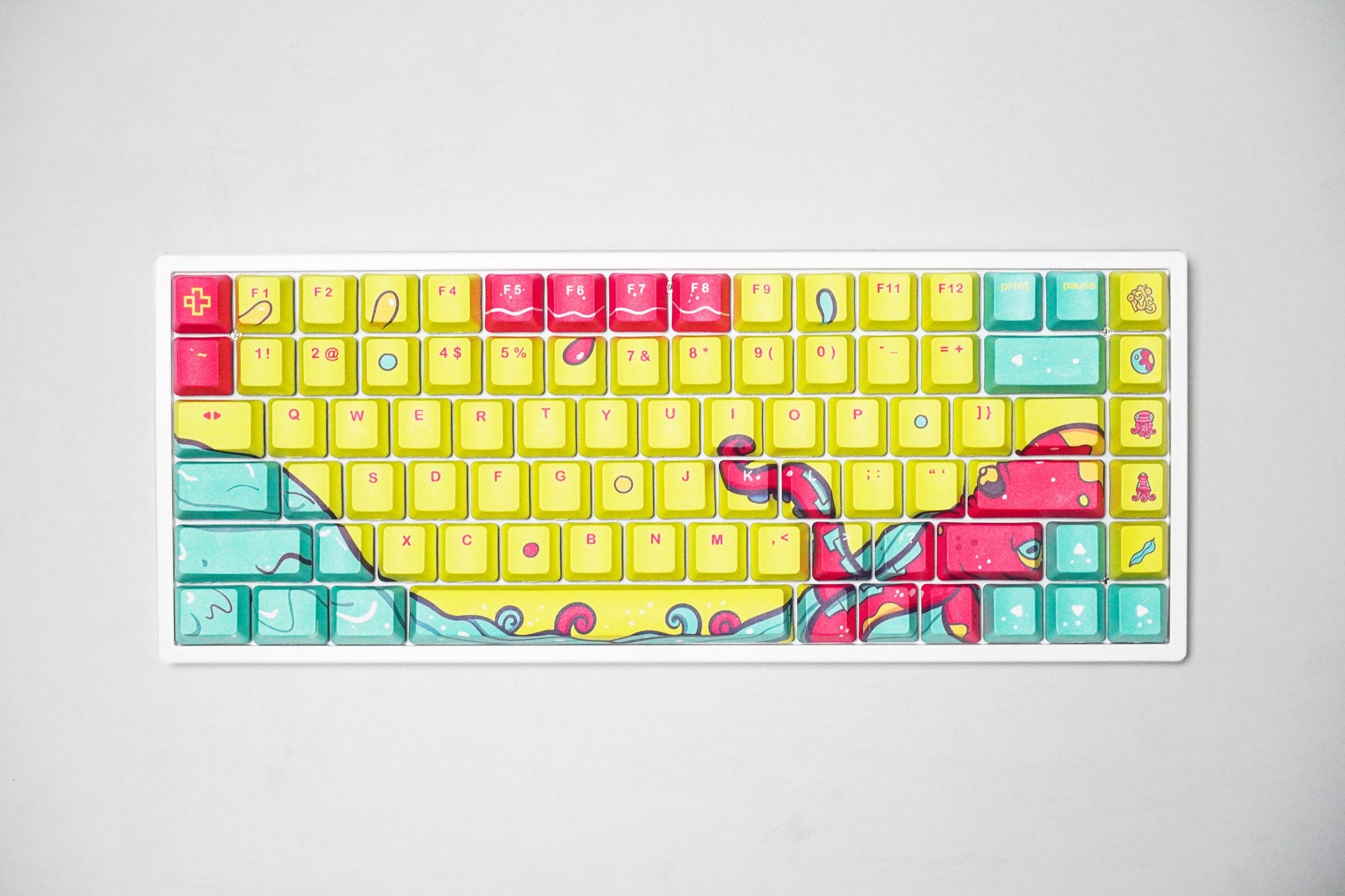 Keycap Set QwertyKey Octopus Yellow Profile OEM Material PBT - QwertyKey