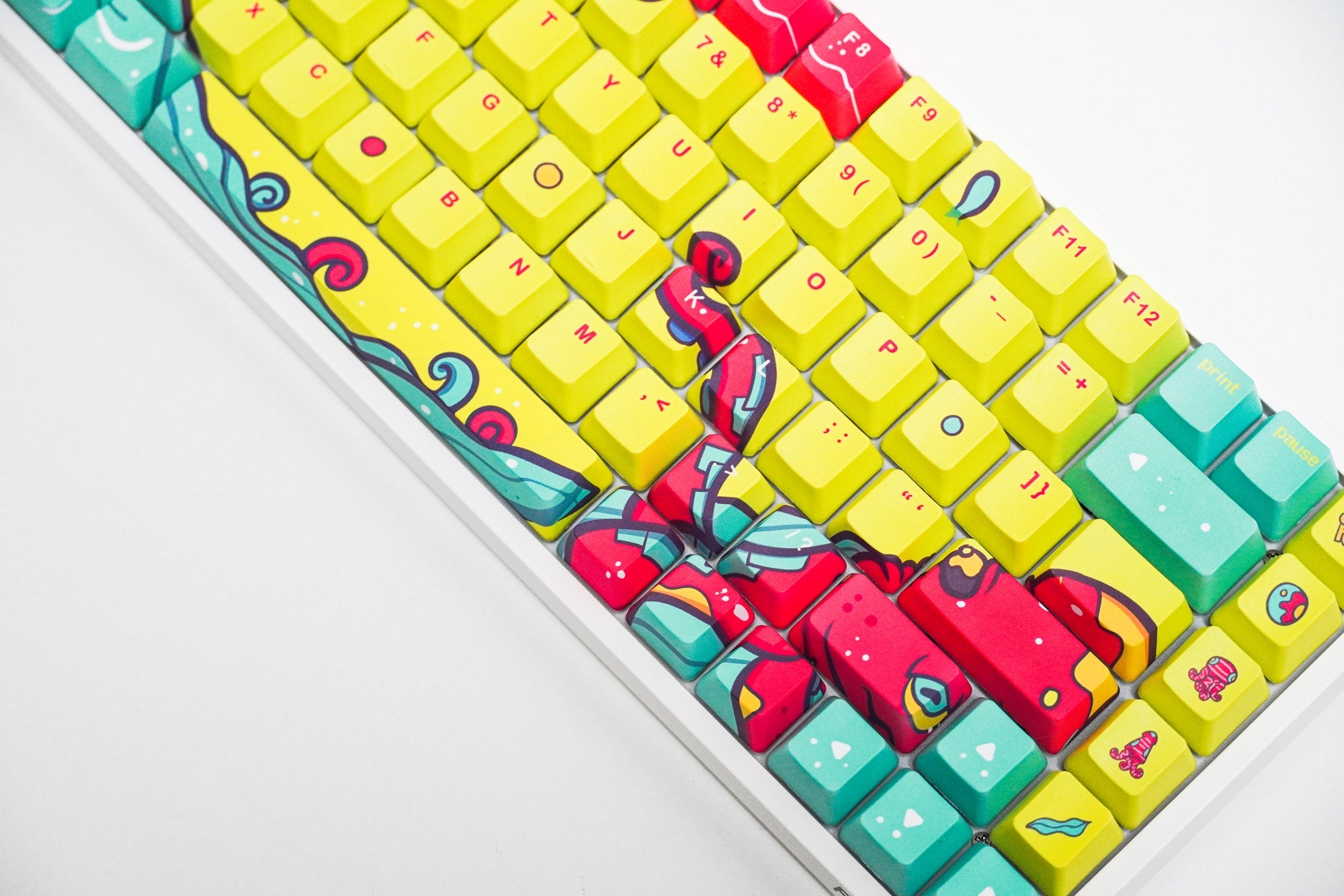 Keycap Set QwertyKey Octopus Yellow Profile OEM Material PBT - QwertyKey