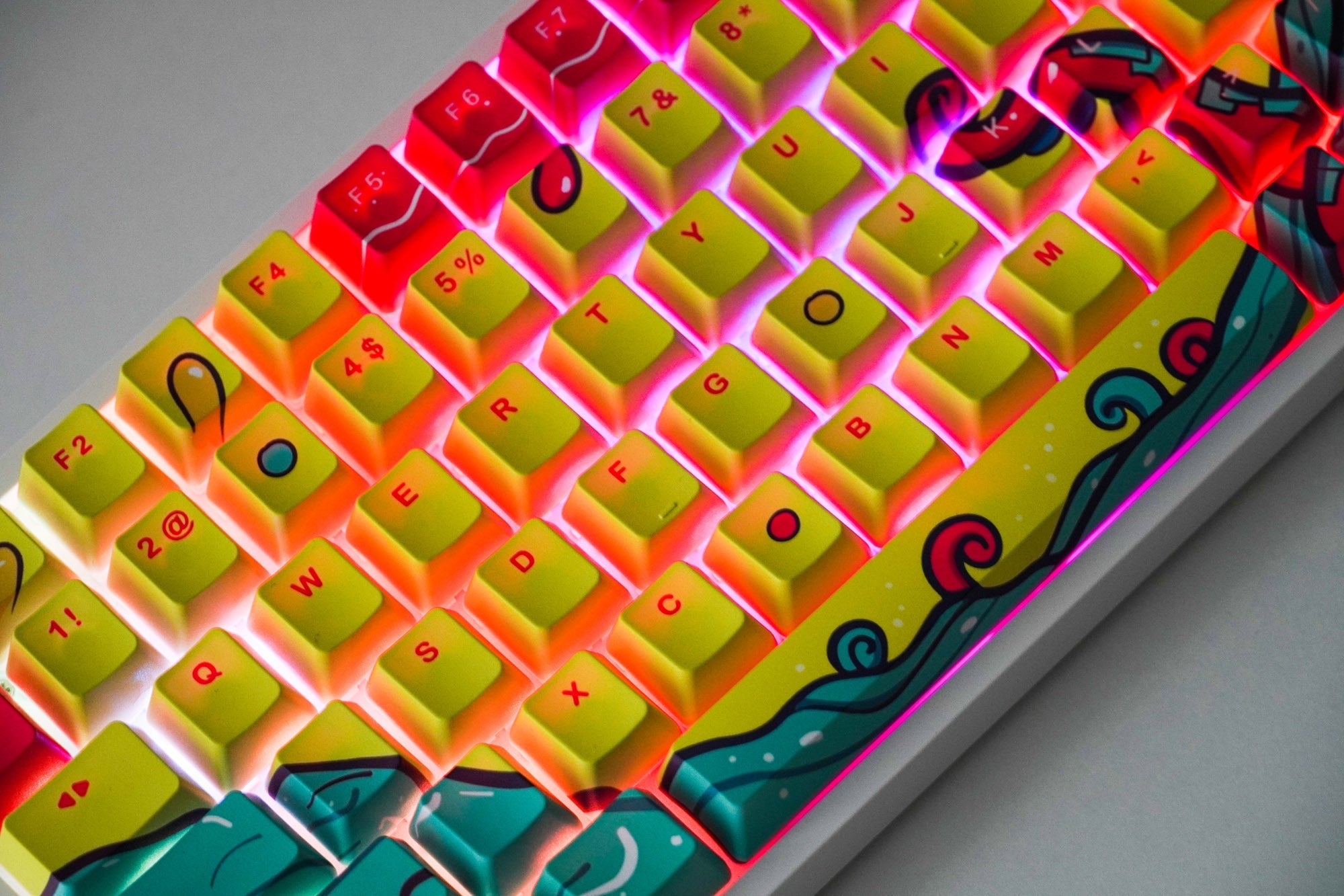 Keycap Set QwertyKey Octopus Yellow Profile OEM Material PBT - QwertyKey