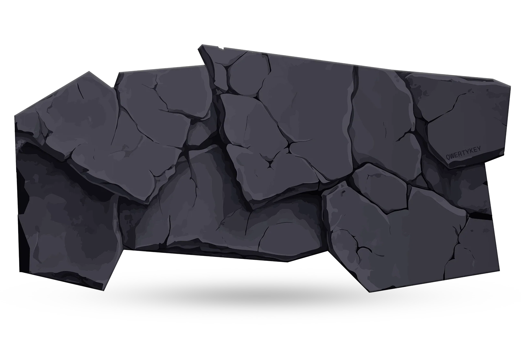 QwertyKey Stone Deskmat 4mm Stitched Edges