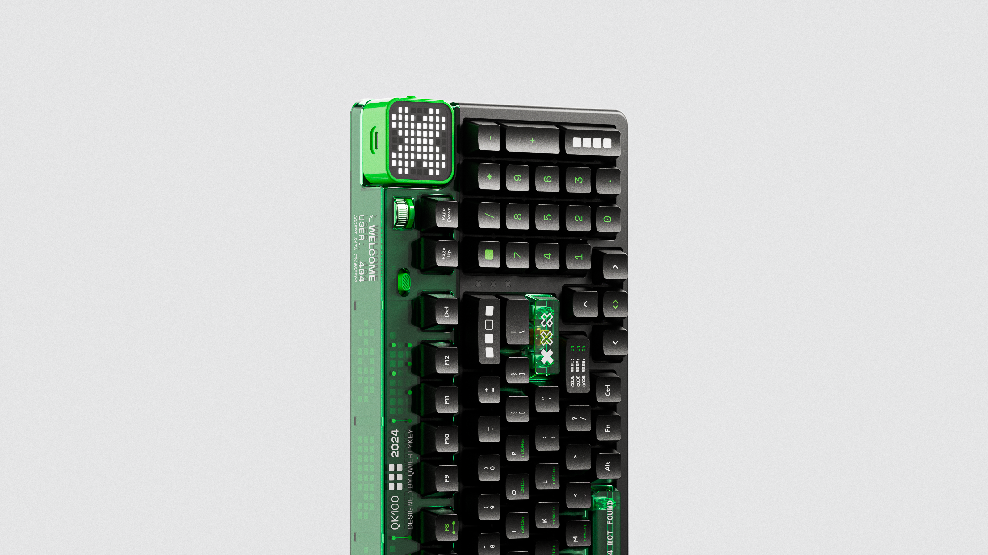 QwertyKey100 Matrix Hotswap RGB Pixel Screen Bluetooth Gasket Mount Mechanical Gaming Keyboard