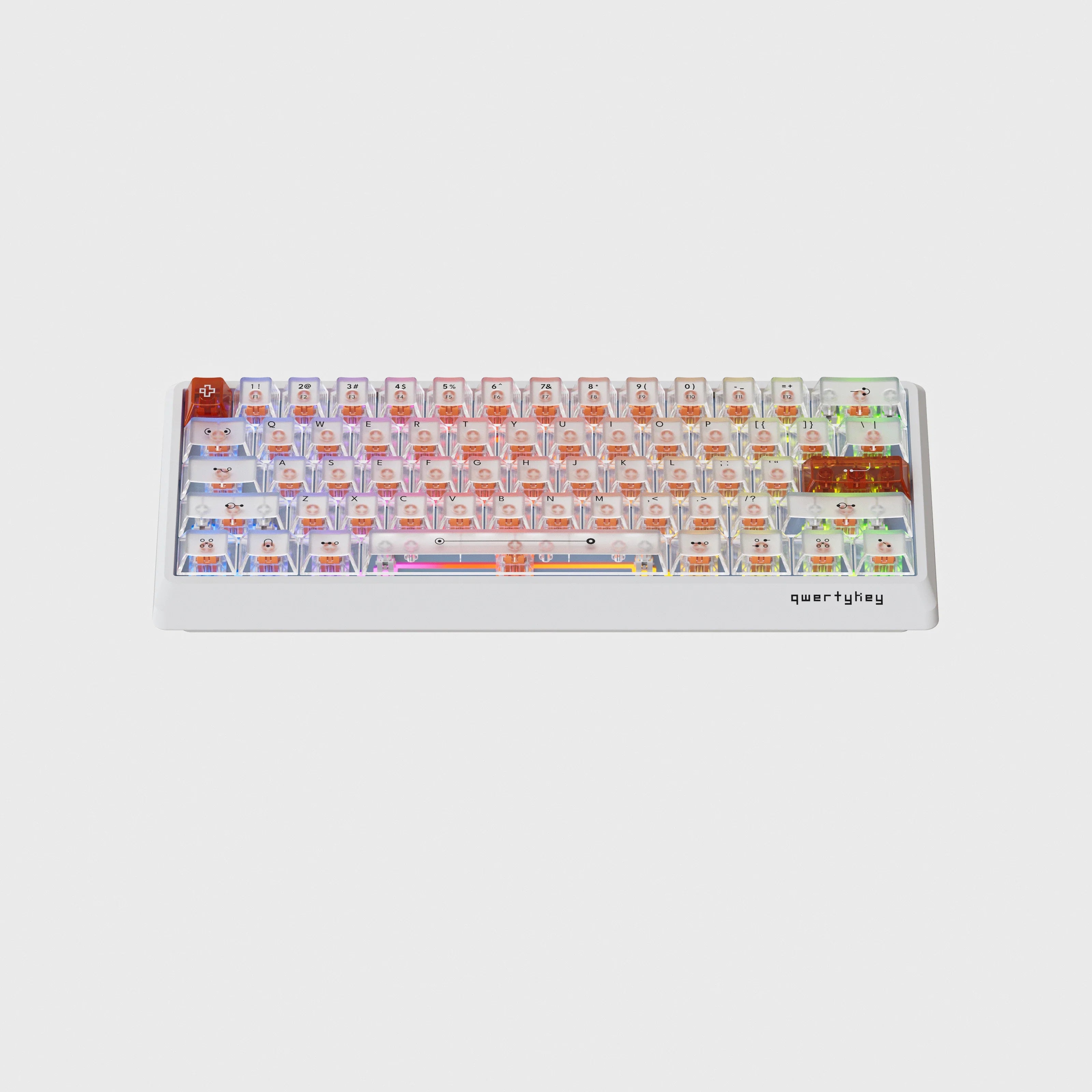 QK61 HE Phantom White – Mechanical Gaming Keyboard Hall Effect, Rapid Trigger, RGB, Snap Tap, Magnetic Switches