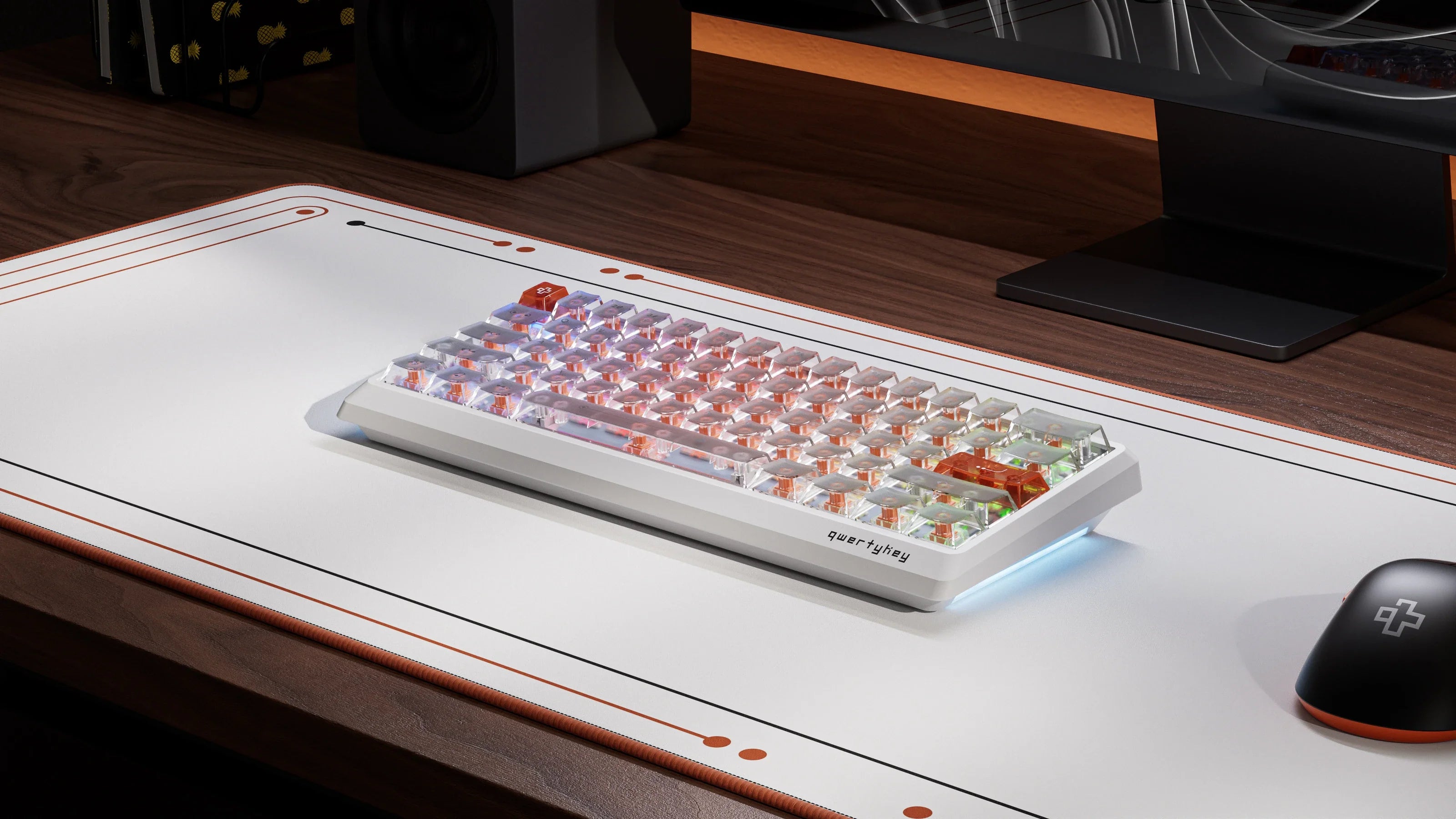 QK61 HE Phantom White – Mechanical Gaming Keyboard Hall Effect, Rapid Trigger, RGB, Snap Tap, Magnetic Switches