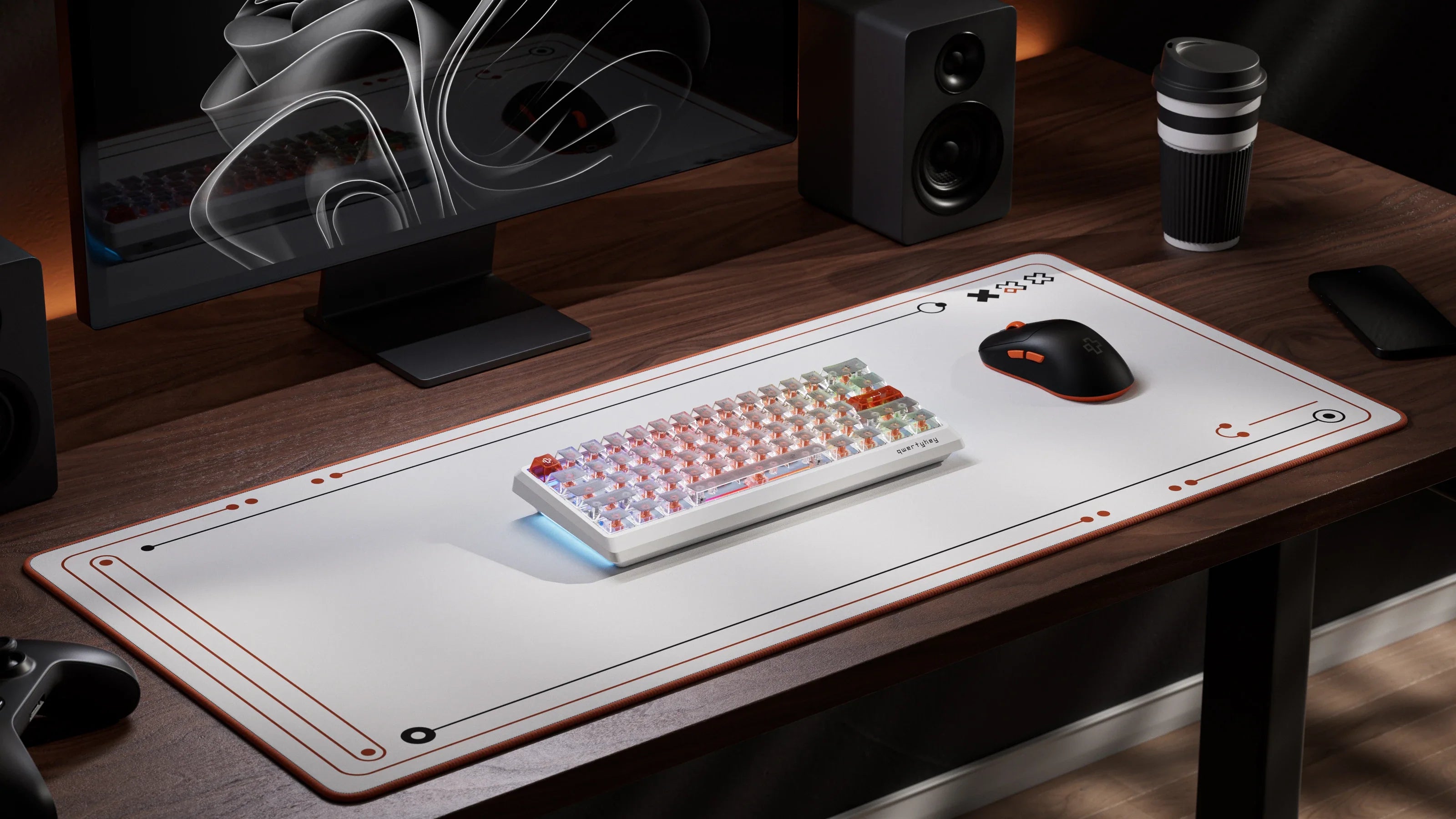 QK61 HE Phantom White – Mechanical Gaming Keyboard Hall Effect, Rapid Trigger, RGB, Snap Tap, Magnetic Switches
