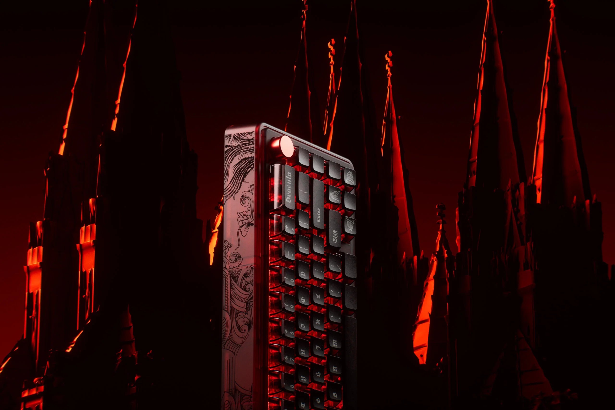 QwertyKey65 Pro Dracula Bluetooth Wireless VIA Hotswap RGB Mechanical Gaming Keyboard