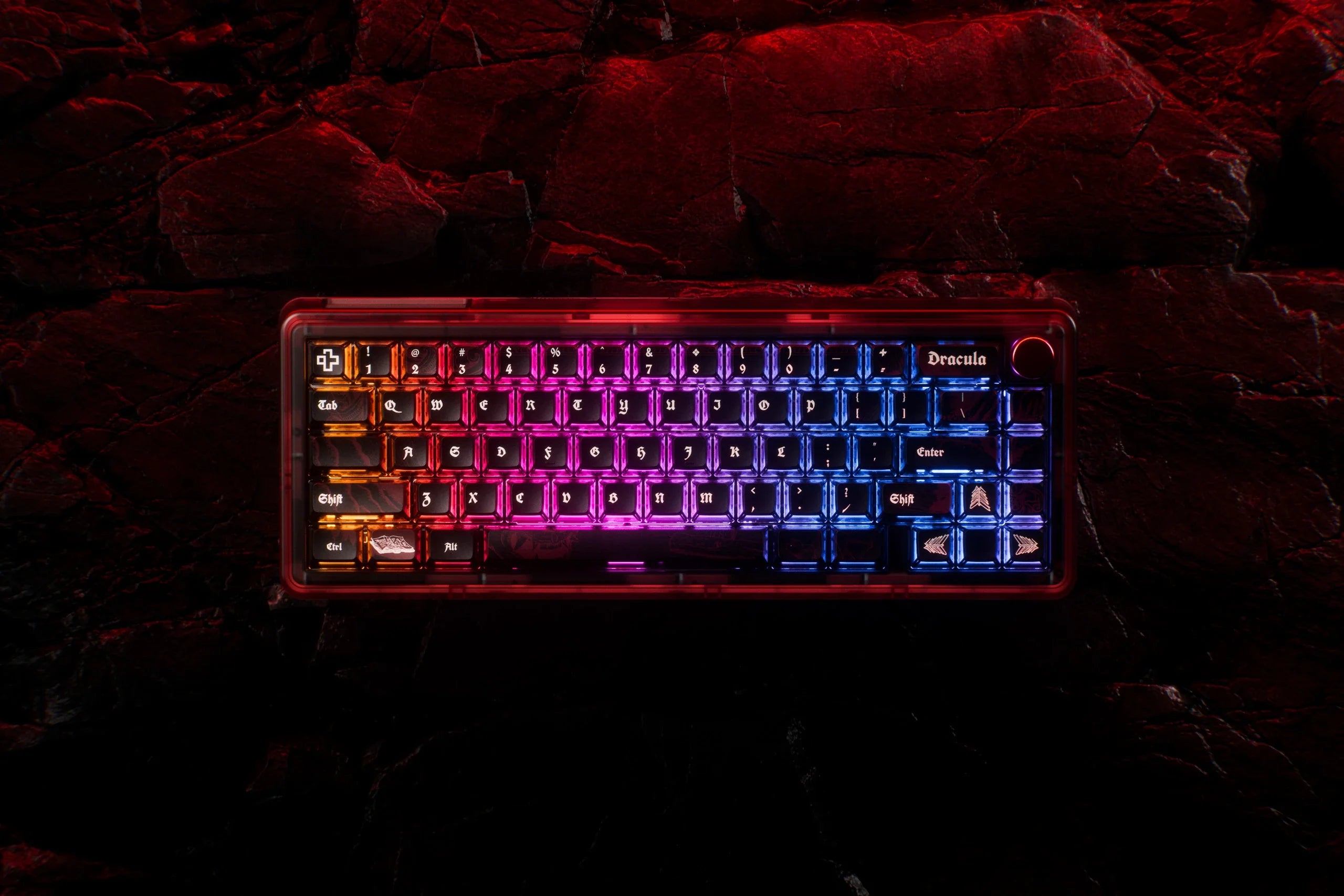 QwertyKey65 Pro Dracula Bluetooth Wireless VIA Hotswap RGB Mechanical Gaming Keyboard