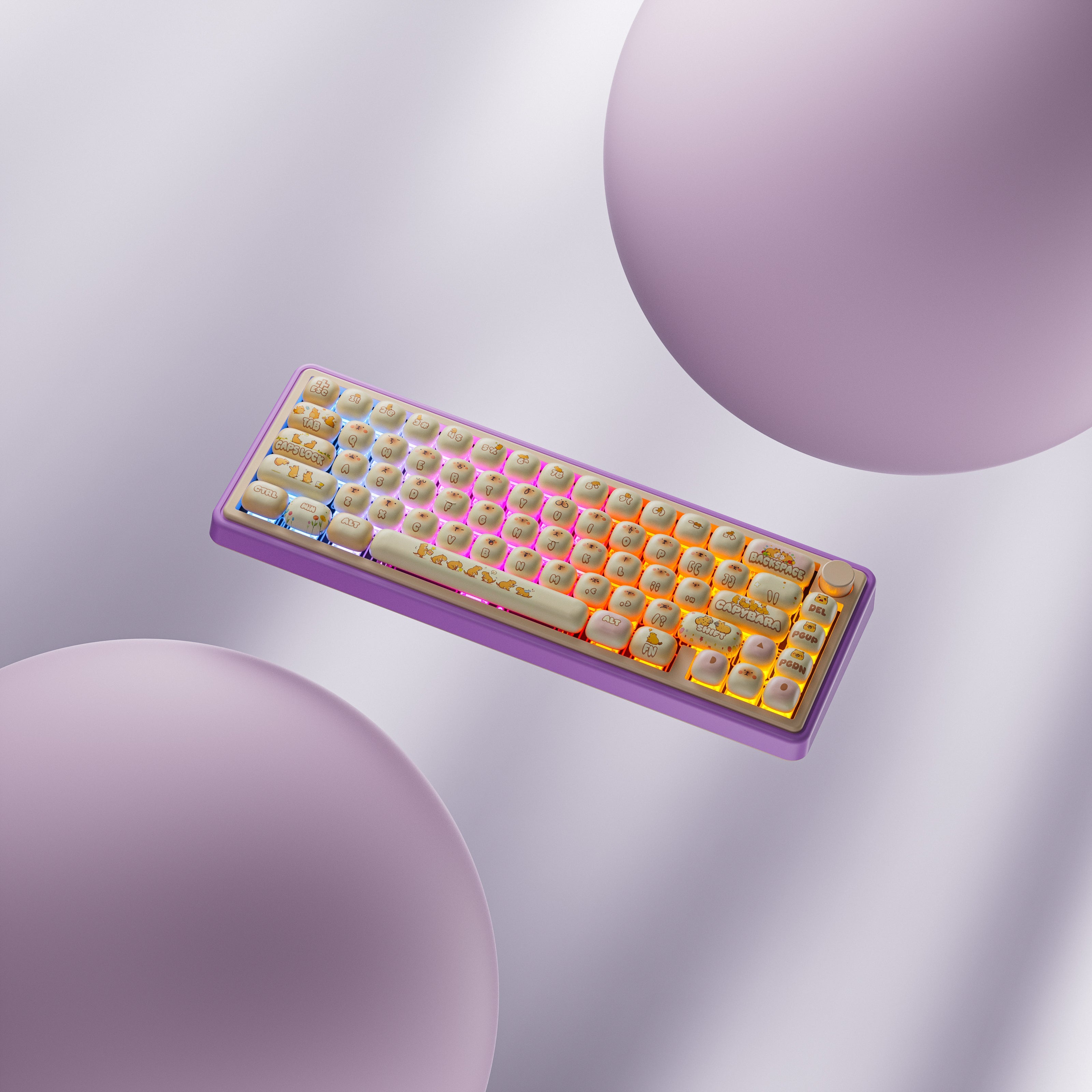 QwertyKey65 Pro Capybara Bluetooth Wireless Limited Edition VIA Hotswap RGB Mechanical Gaming Keyboard