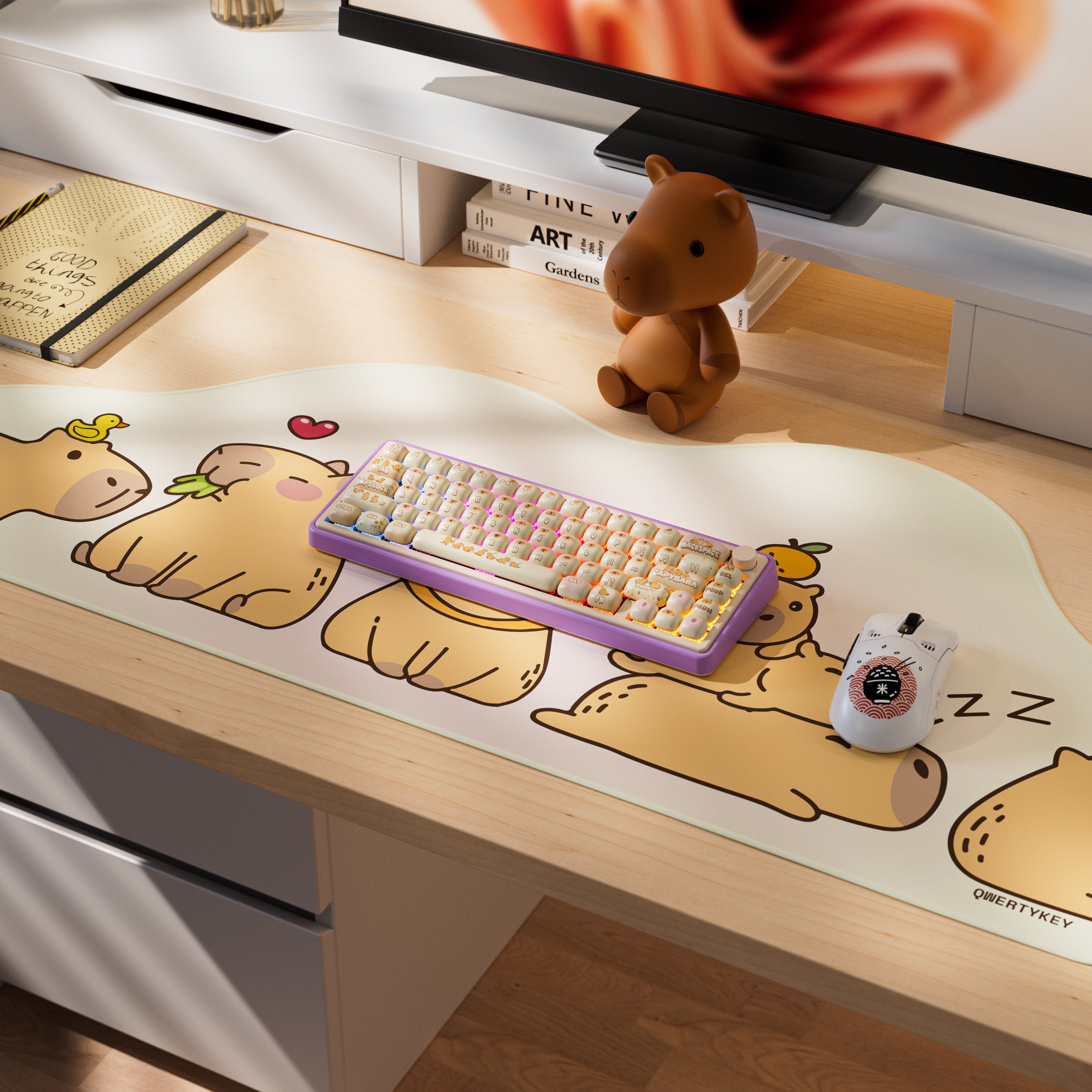 QwertyKey65 Pro Capybara Bluetooth Wireless Limited Edition VIA Hotswap RGB Mechanical Gaming Keyboard
