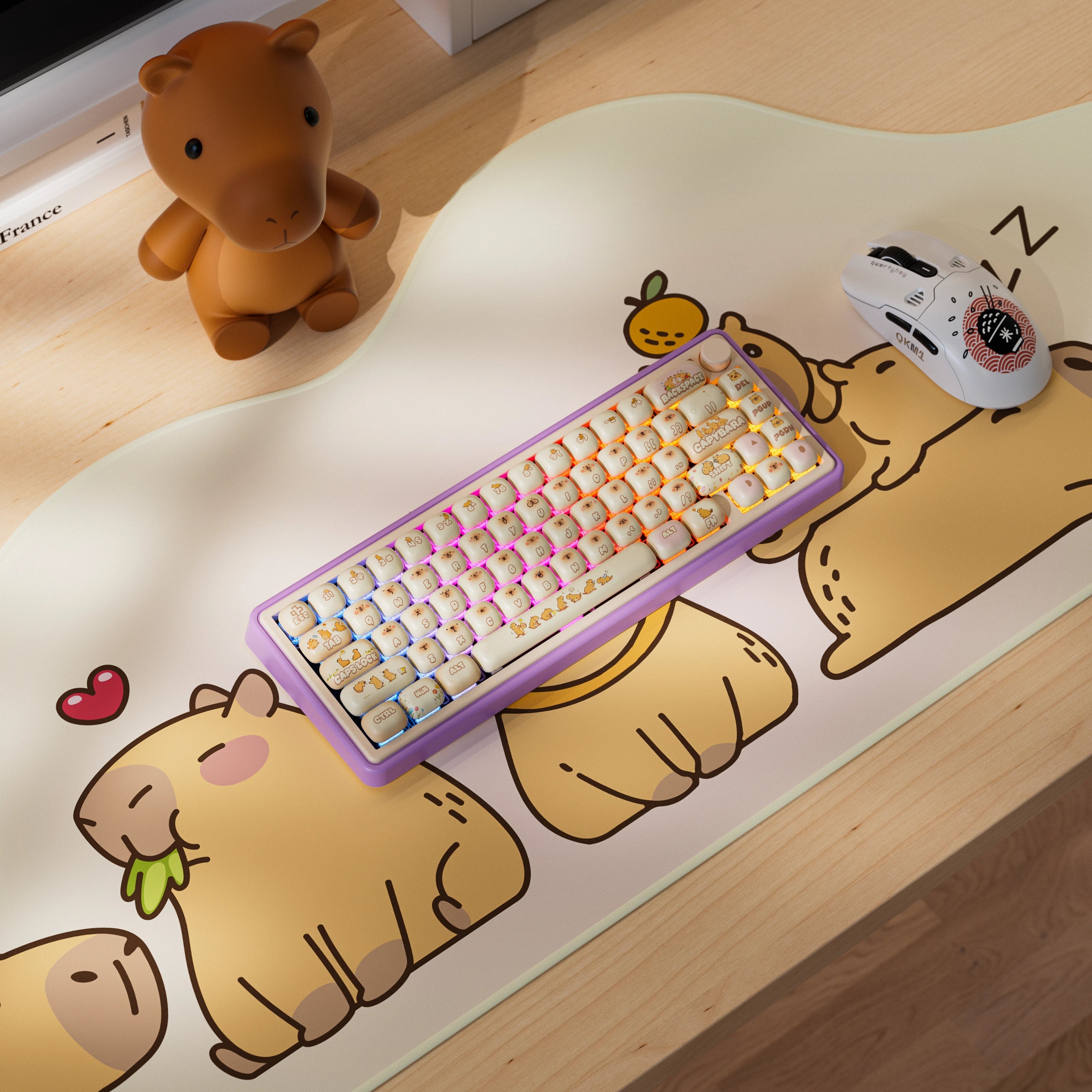 QwertyKey65 Pro Capybara Bluetooth Wireless Limited Edition VIA Hotswap RGB Mechanical Gaming Keyboard