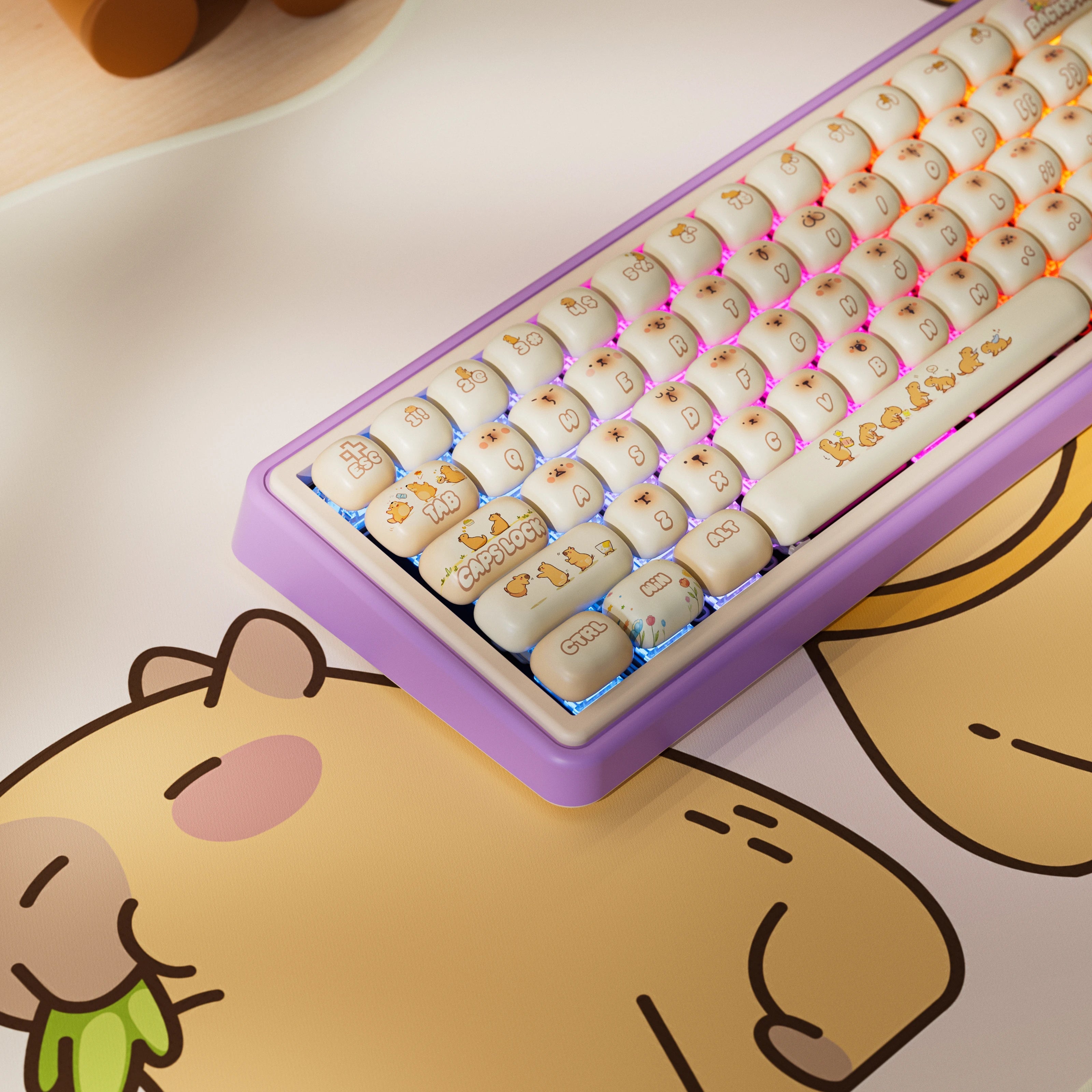 QwertyKey65 Pro Capybara Bluetooth Wireless Limited Edition VIA Hotswap RGB Mechanical Gaming Keyboard