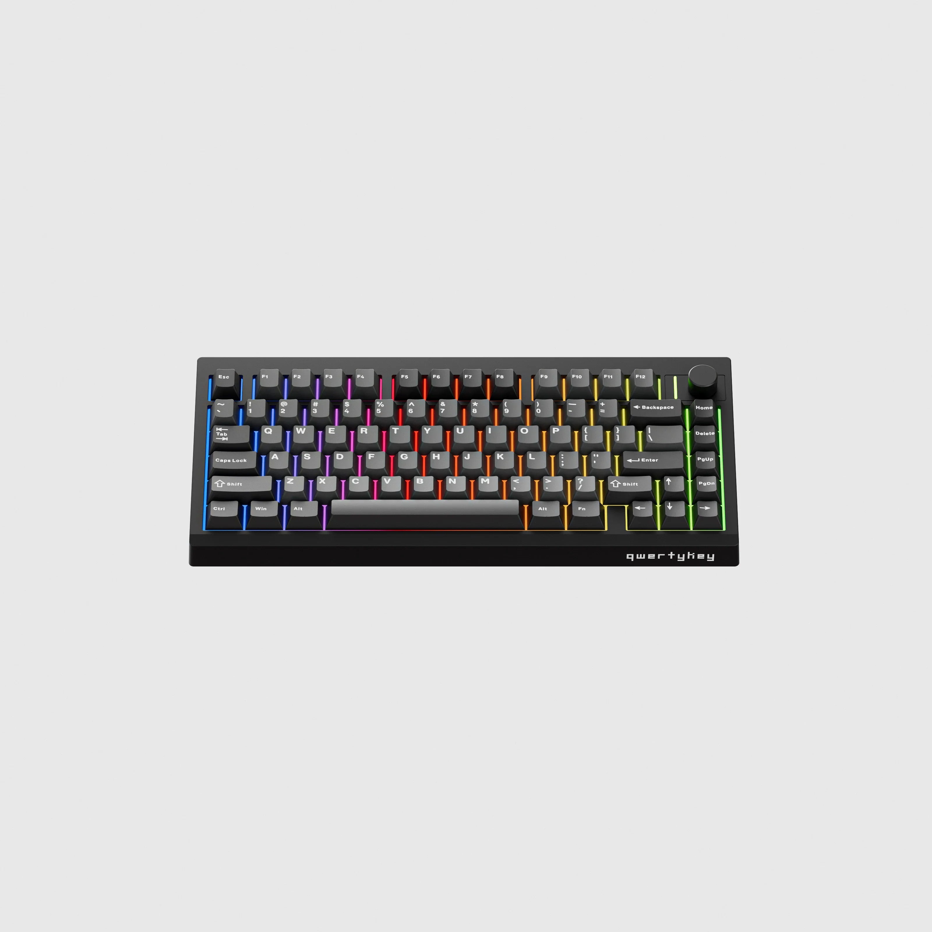 QwertyKey75 Pro V2 Black Bluetooth Wireless Hotswap RGB Web Software Gasket Mounted Mechanical Gaming Keyboard