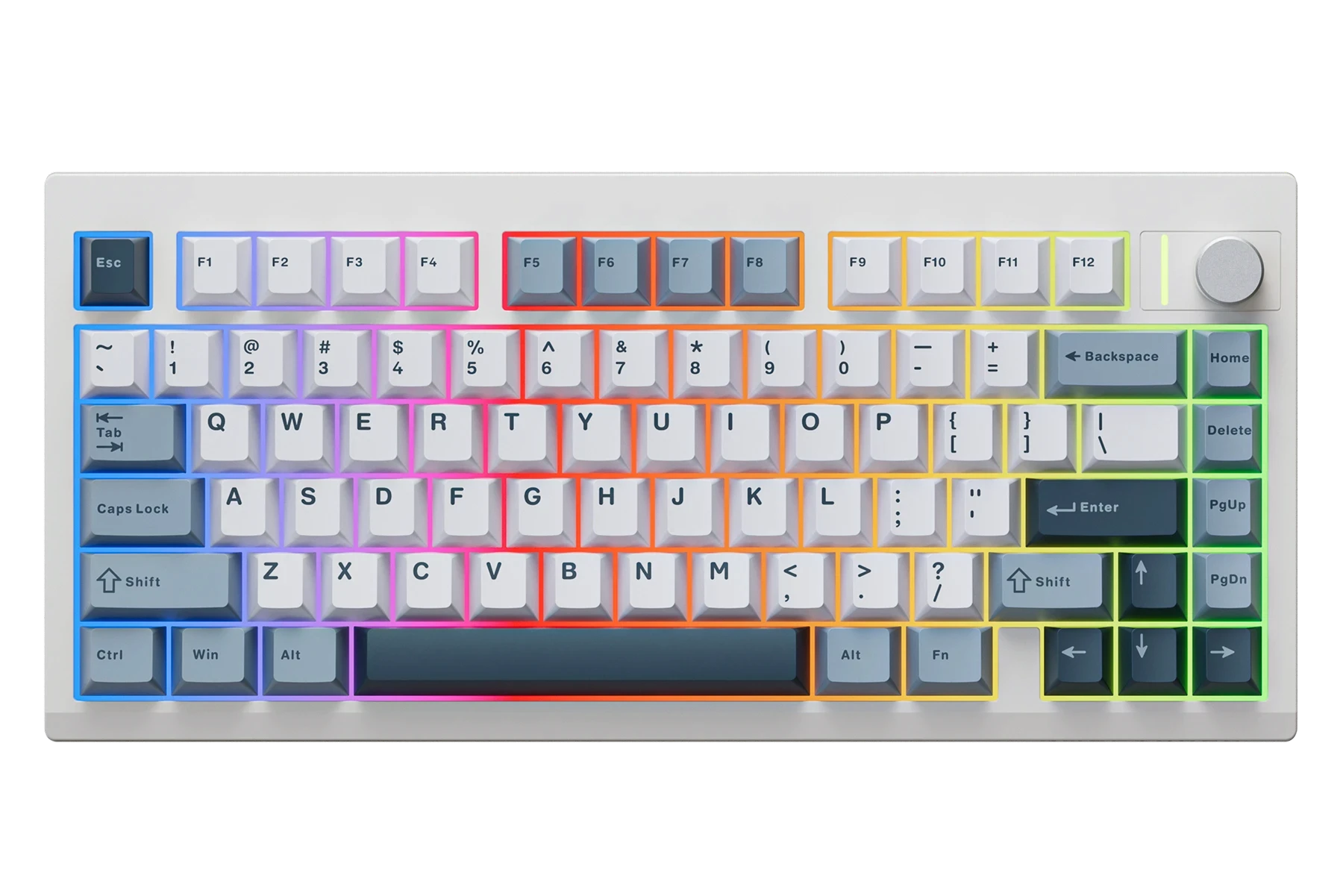 QwertyKey75 Pro V2 White Bluetooth Wireless Hotswap RGB Web Software Gasket Mounted Mechanical Gaming Keyboard