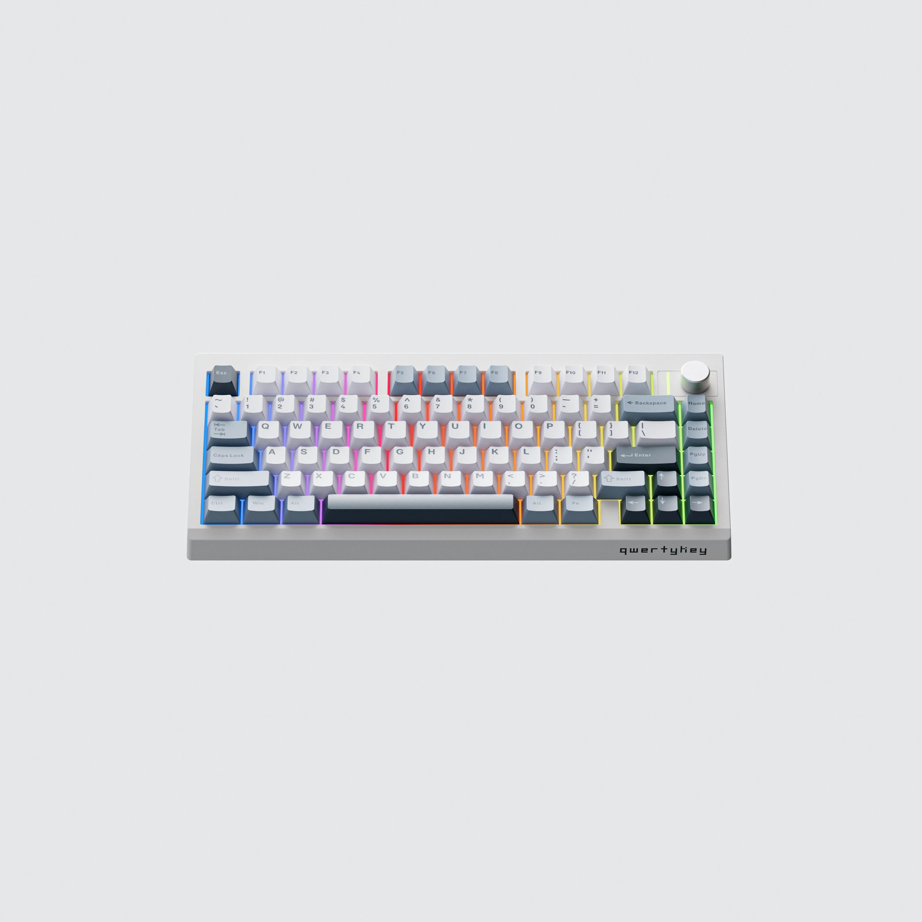 QwertyKey75 Pro V2 White Bluetooth Wireless Hotswap RGB Web Software Gasket Mounted Mechanical Gaming Keyboard
