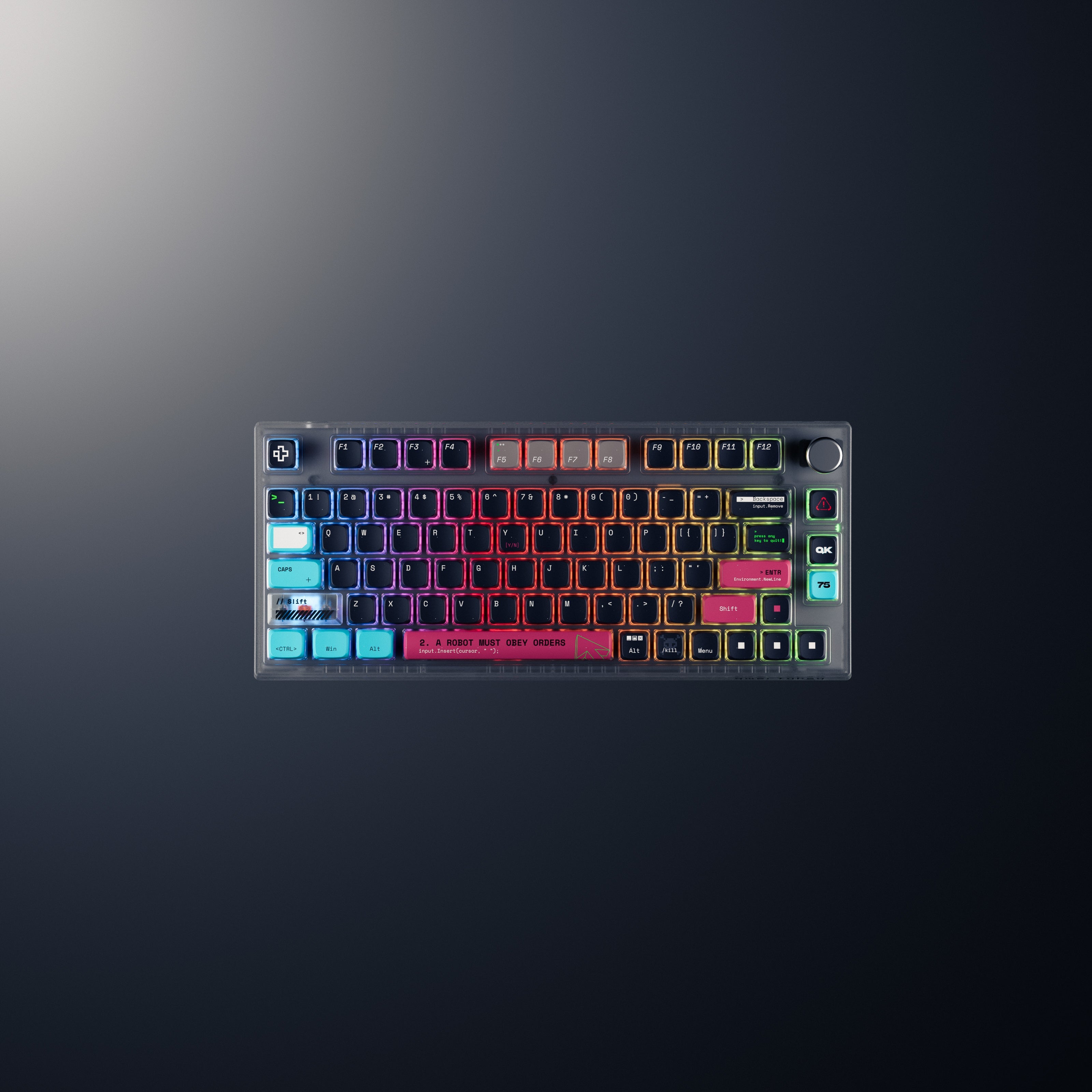 QwertyKey75 Terminal Bluetooth Wireless Hotswap RGB VIA/QMK Gasket Mounted Mechanical Gaming Keyboard